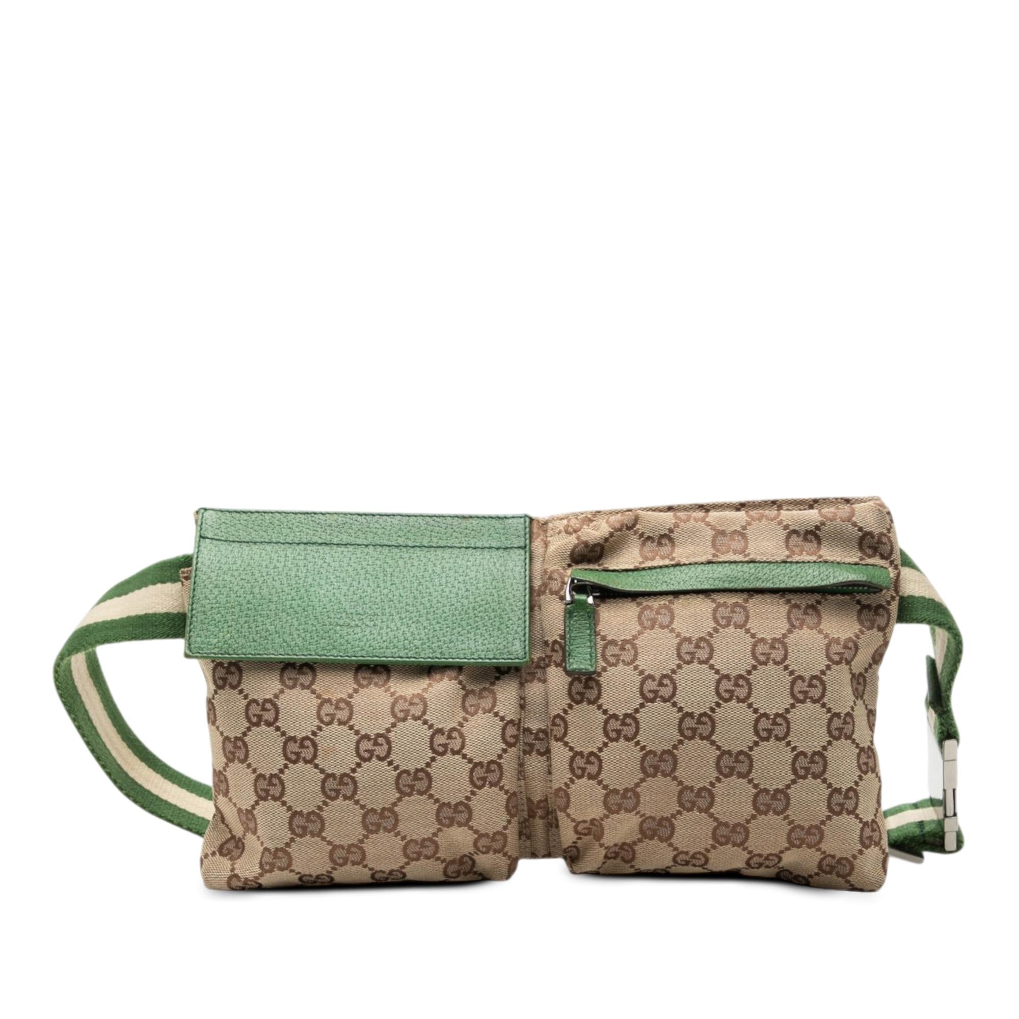 Gucci GG Canvas Web Double Pocket Belt Bag