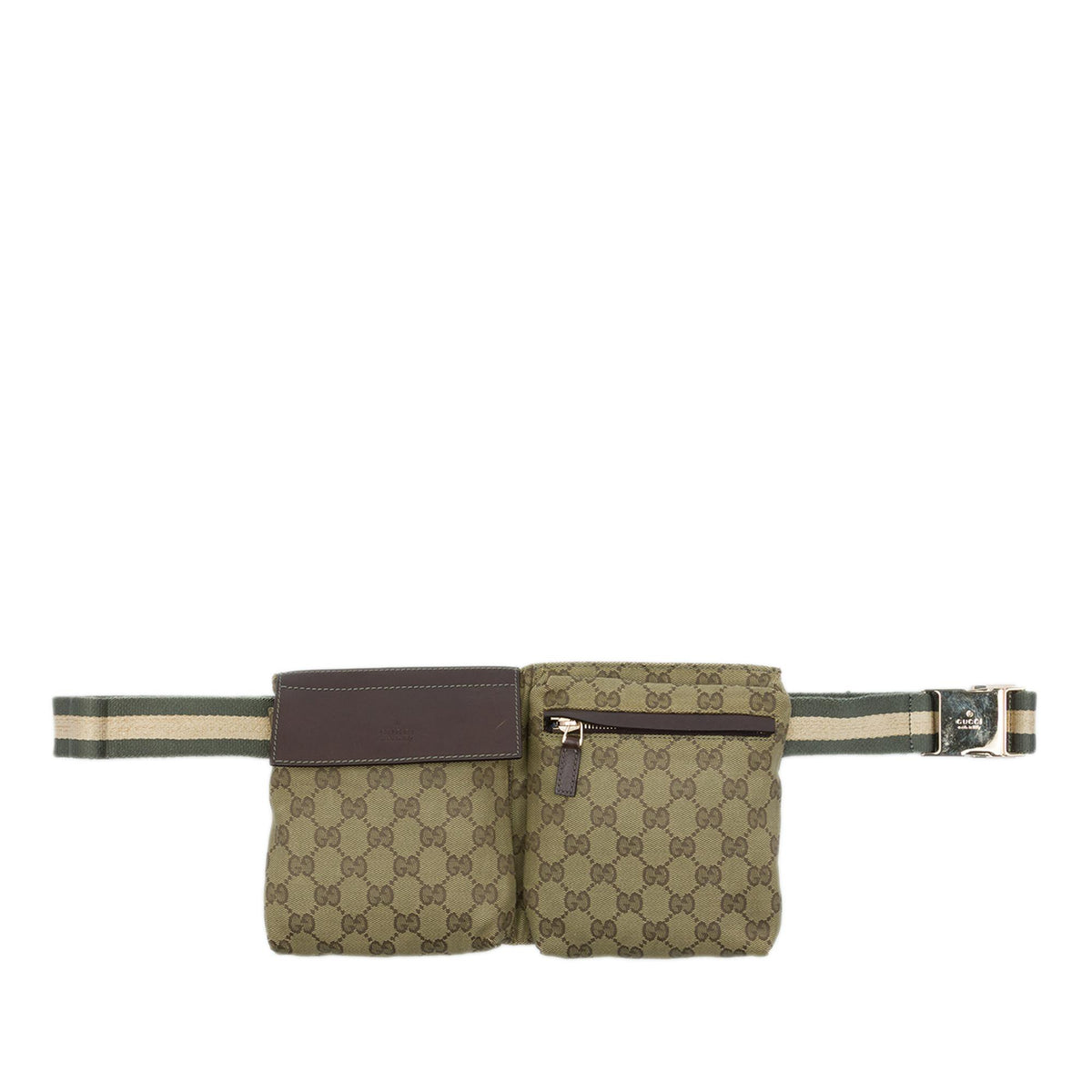 Gucci GG Canvas Web Double Pocket Belt Bag