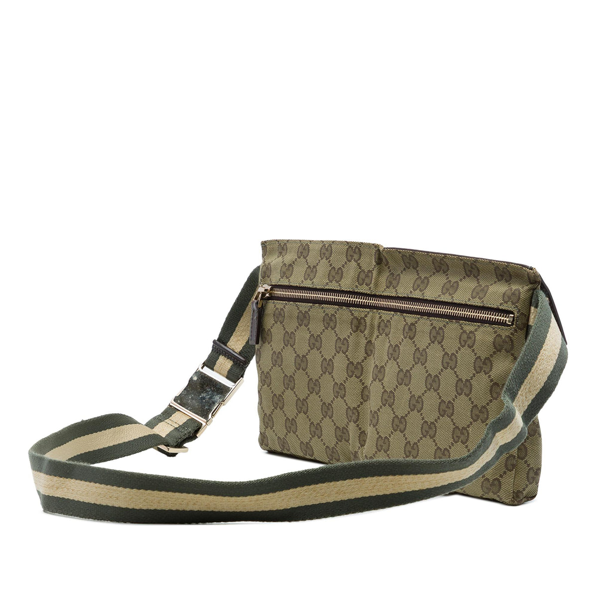 Gucci GG Canvas Web Double Pocket Belt Bag