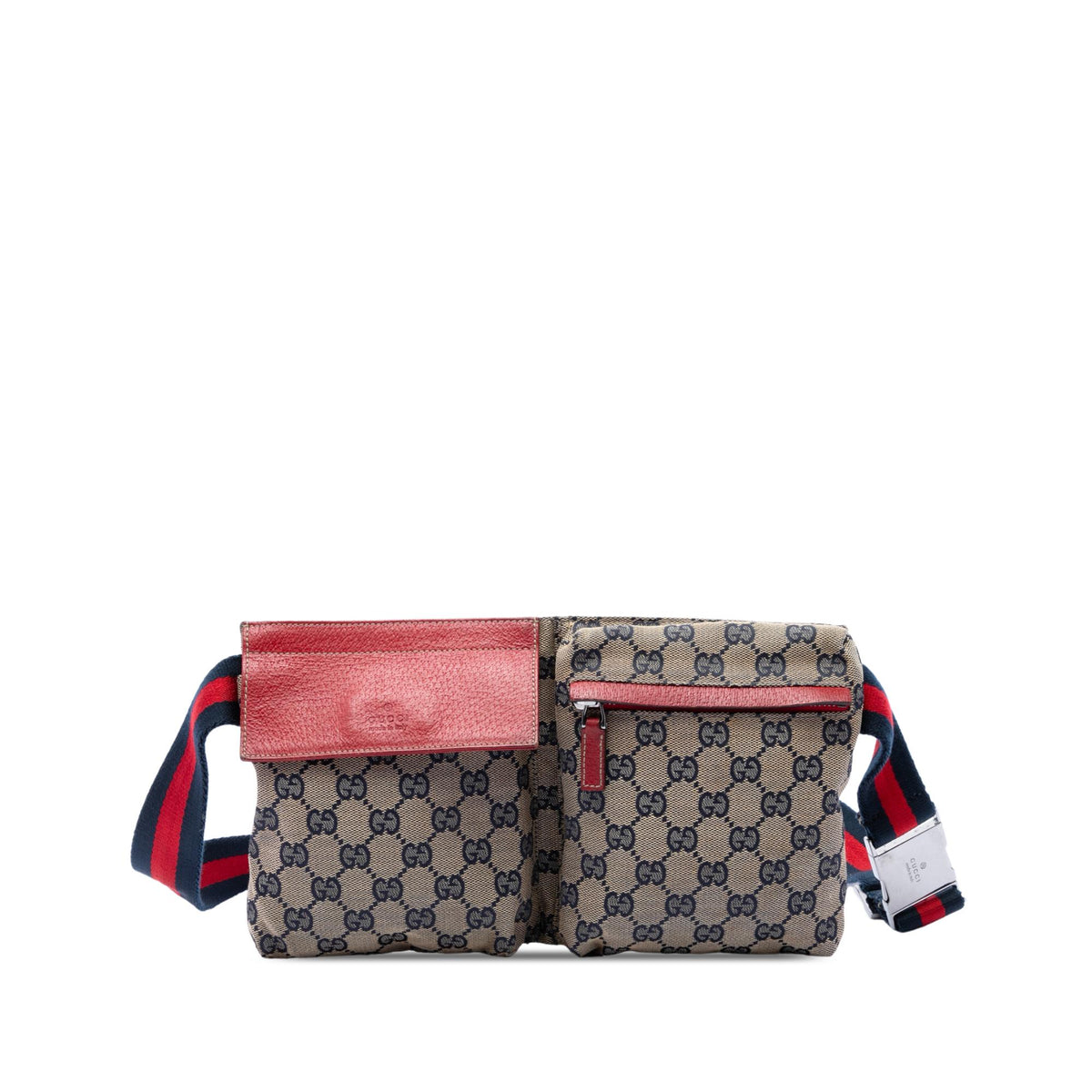 Gucci GG Canvas Web Double Pocket Belt Bag