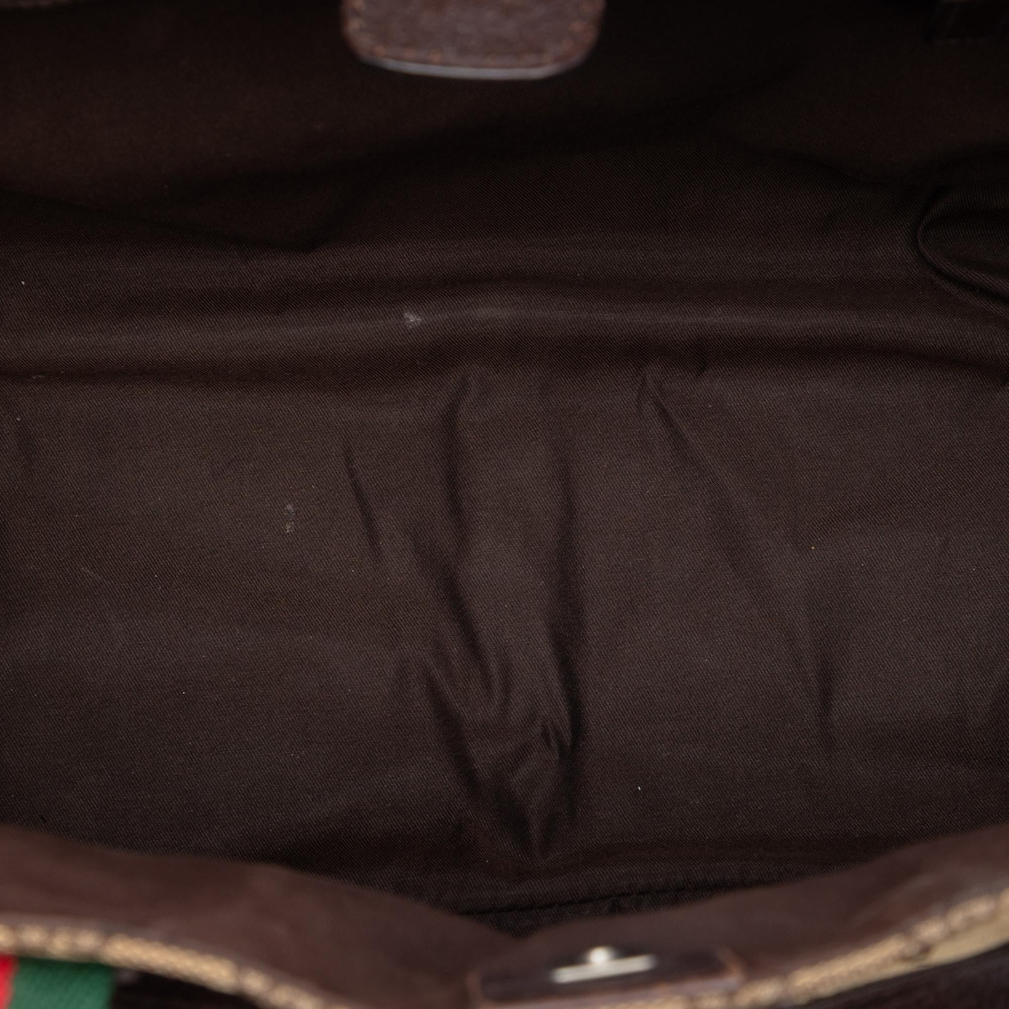 Gucci GG Canvas Web Double Pockets Tote