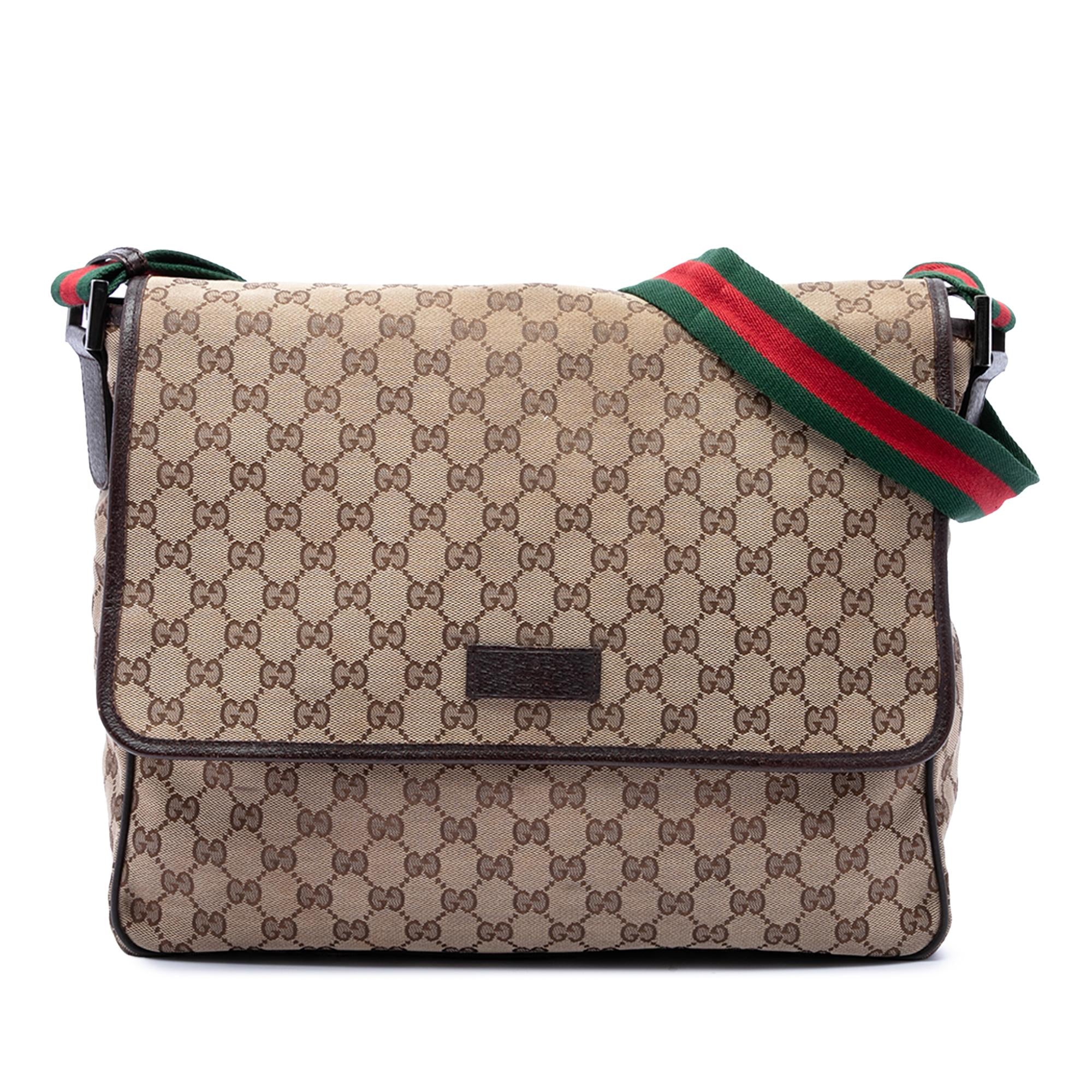 Gucci GG Canvas Web Flap Messenger Bag