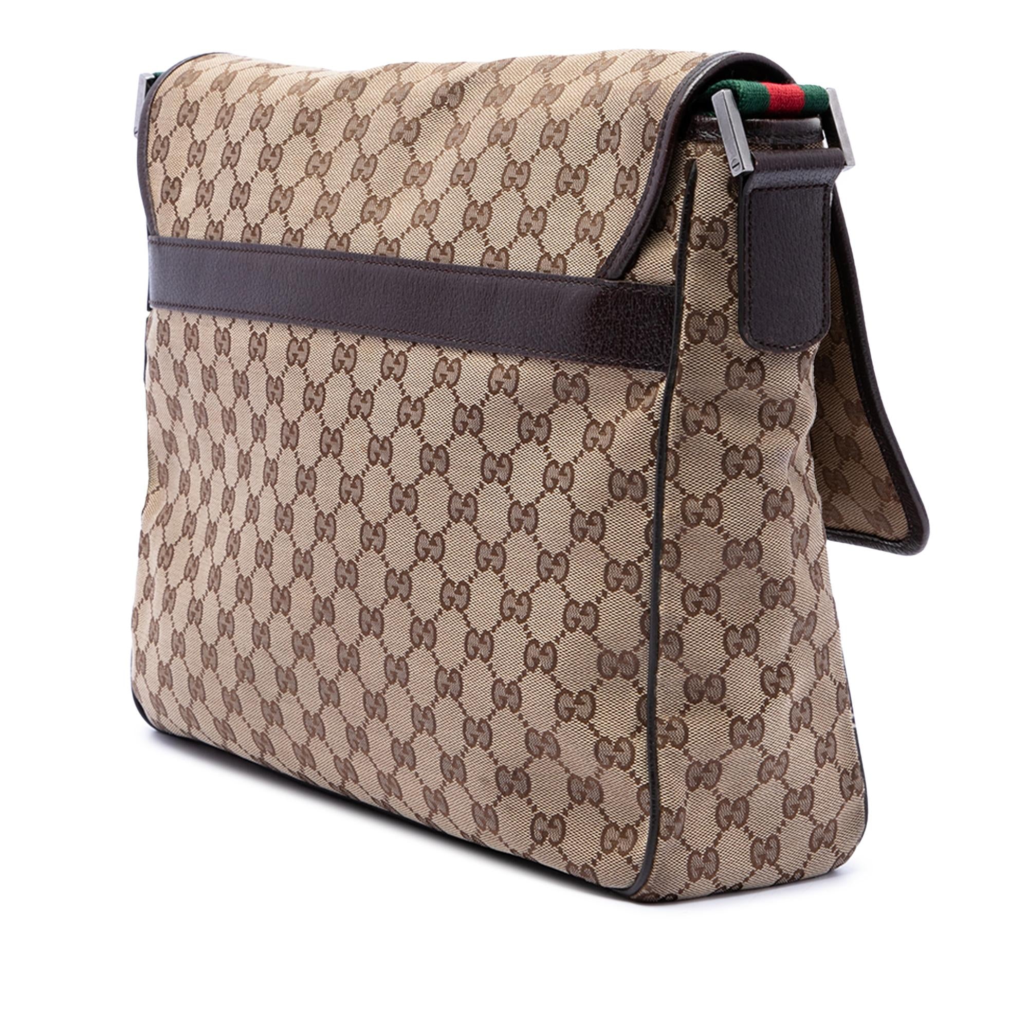 Gucci GG Canvas Web Flap Messenger Bag