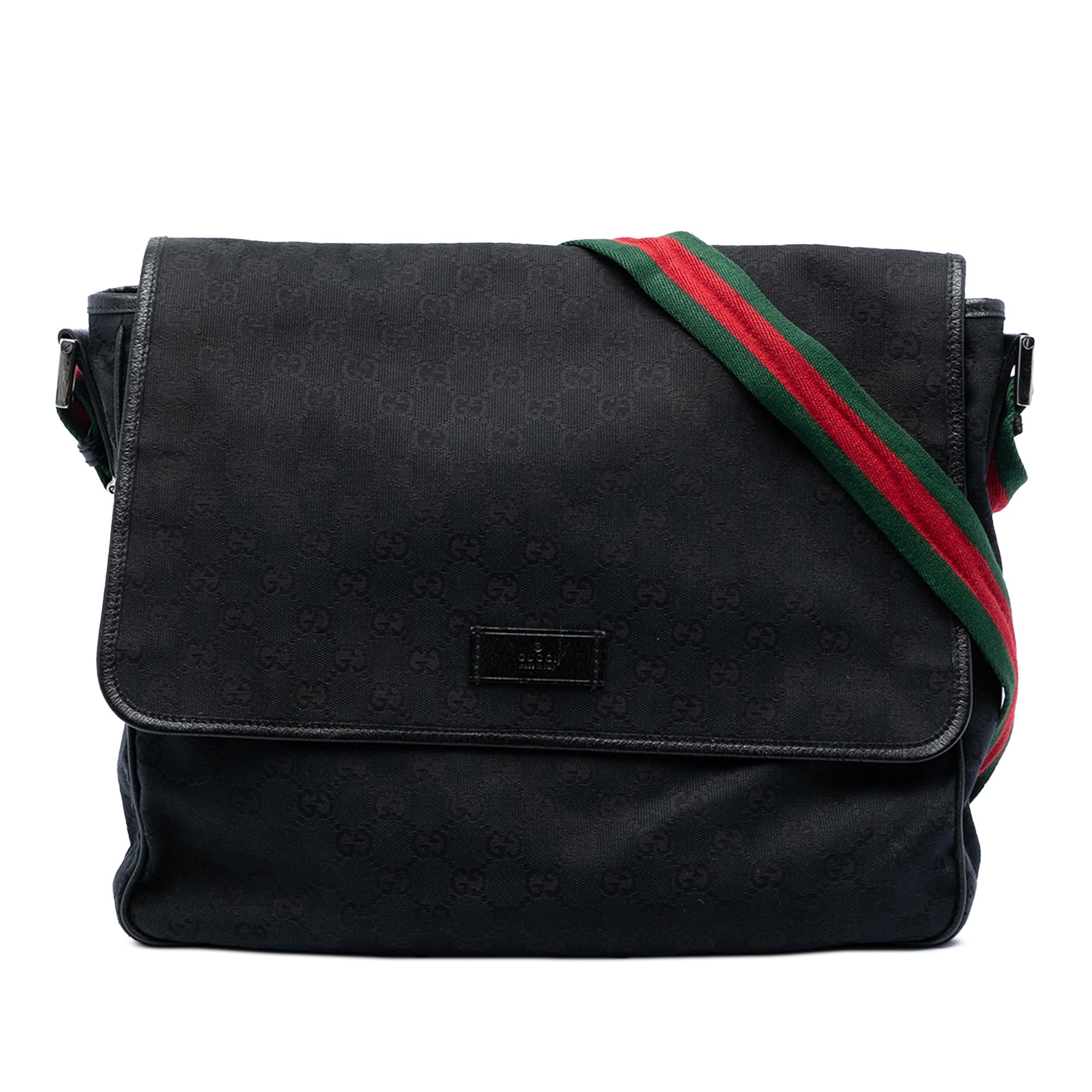 Gucci GG Canvas Web Flap Messenger Bag