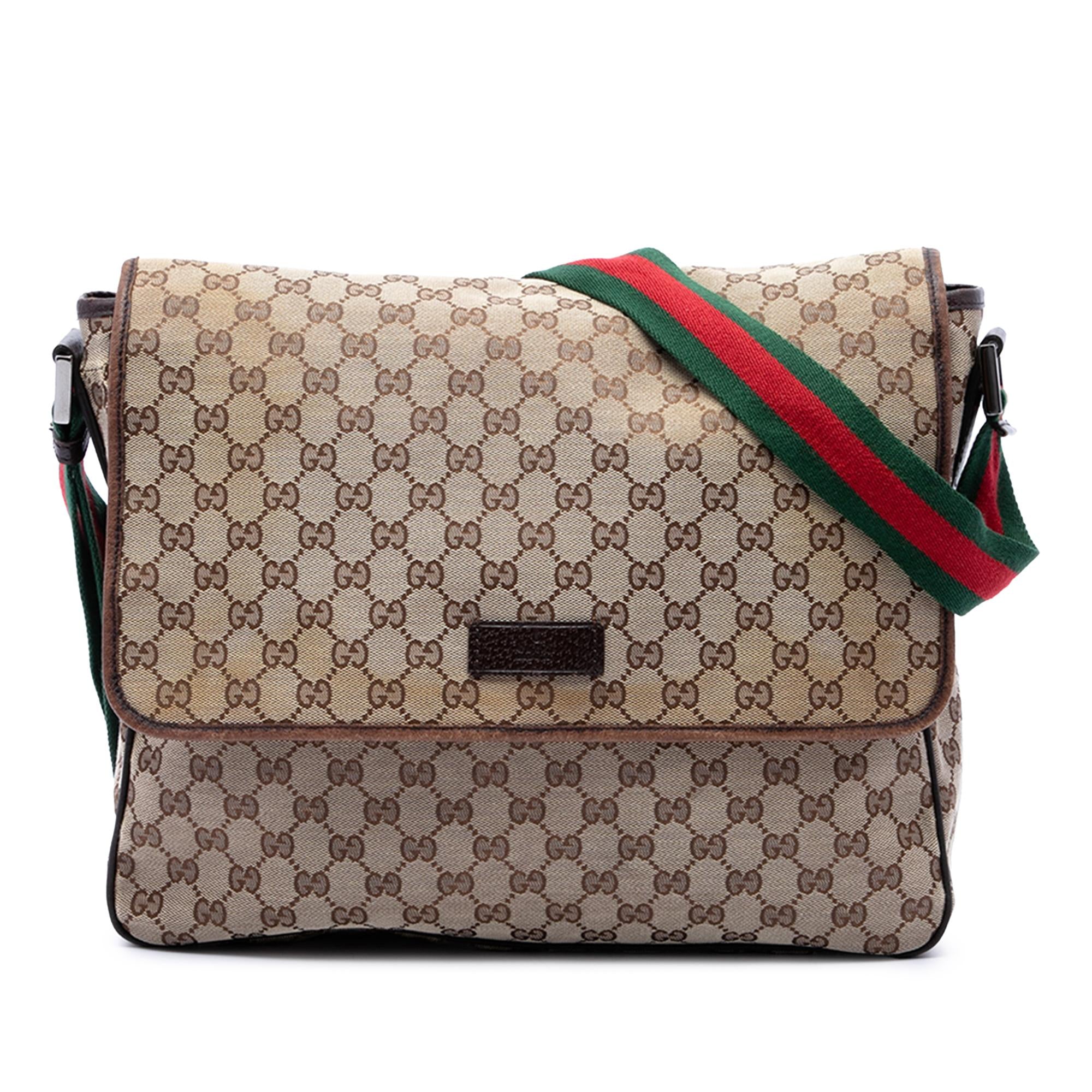 Gucci GG Canvas Web Flap Messenger Bag