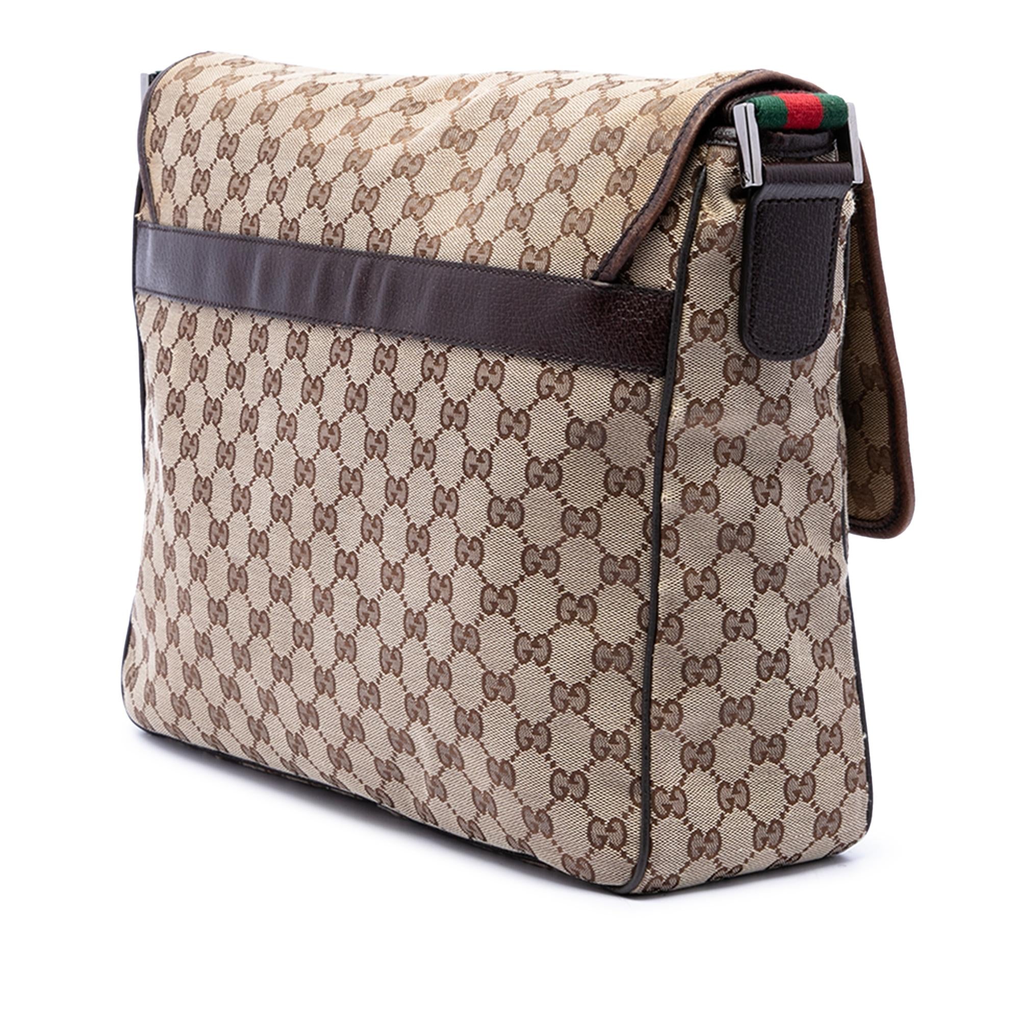Gucci GG Canvas Web Flap Messenger Bag