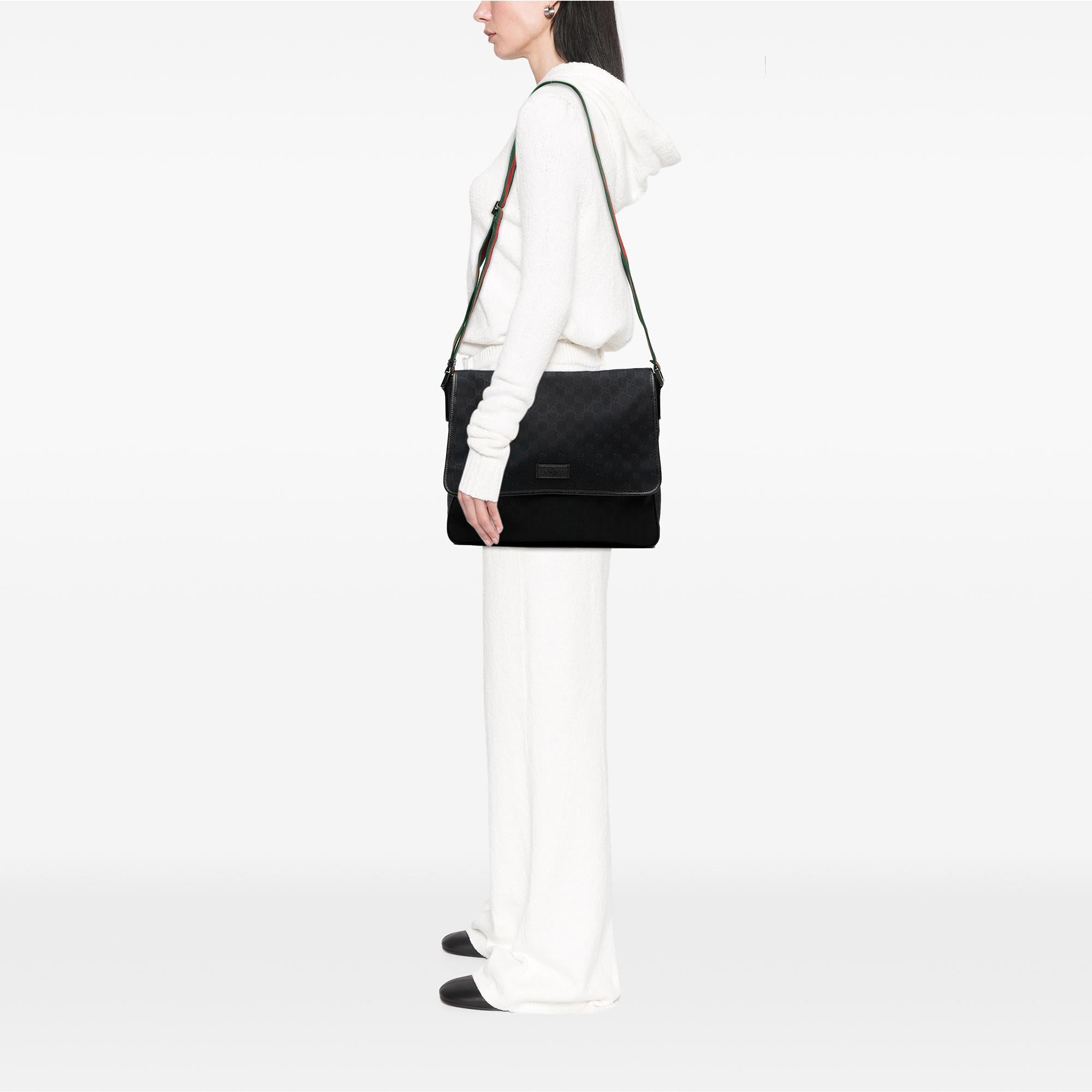 Gucci GG Canvas Web Flap Messenger Bag