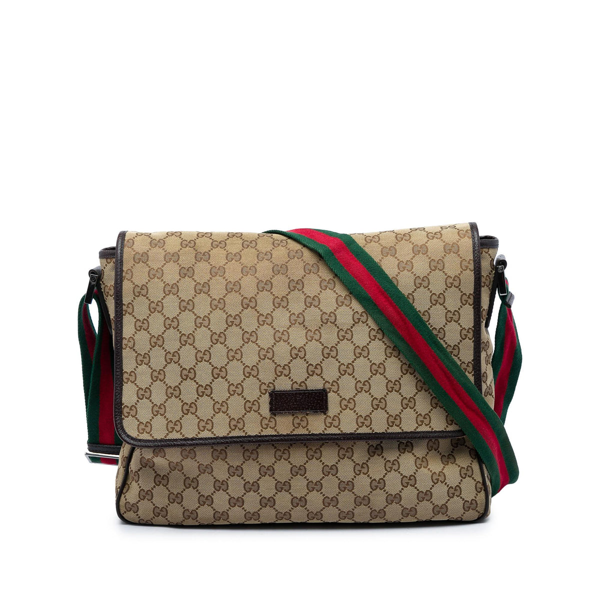 Gucci GG Canvas Web Flap Messenger Bag