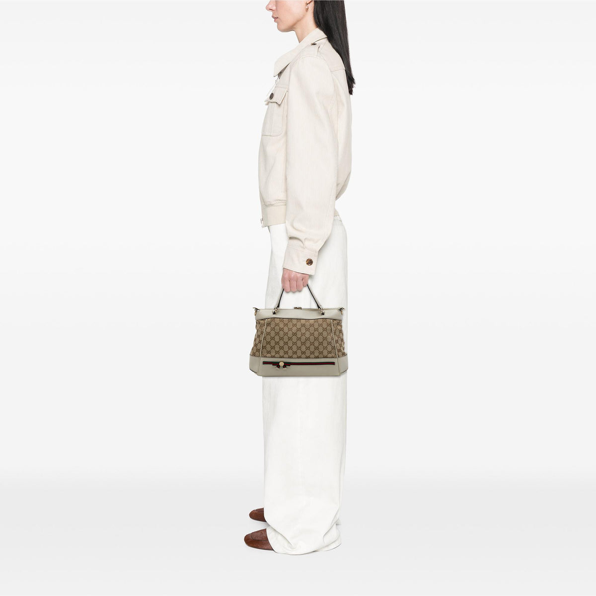 Gucci GG Canvas Web Mayfair Satchel