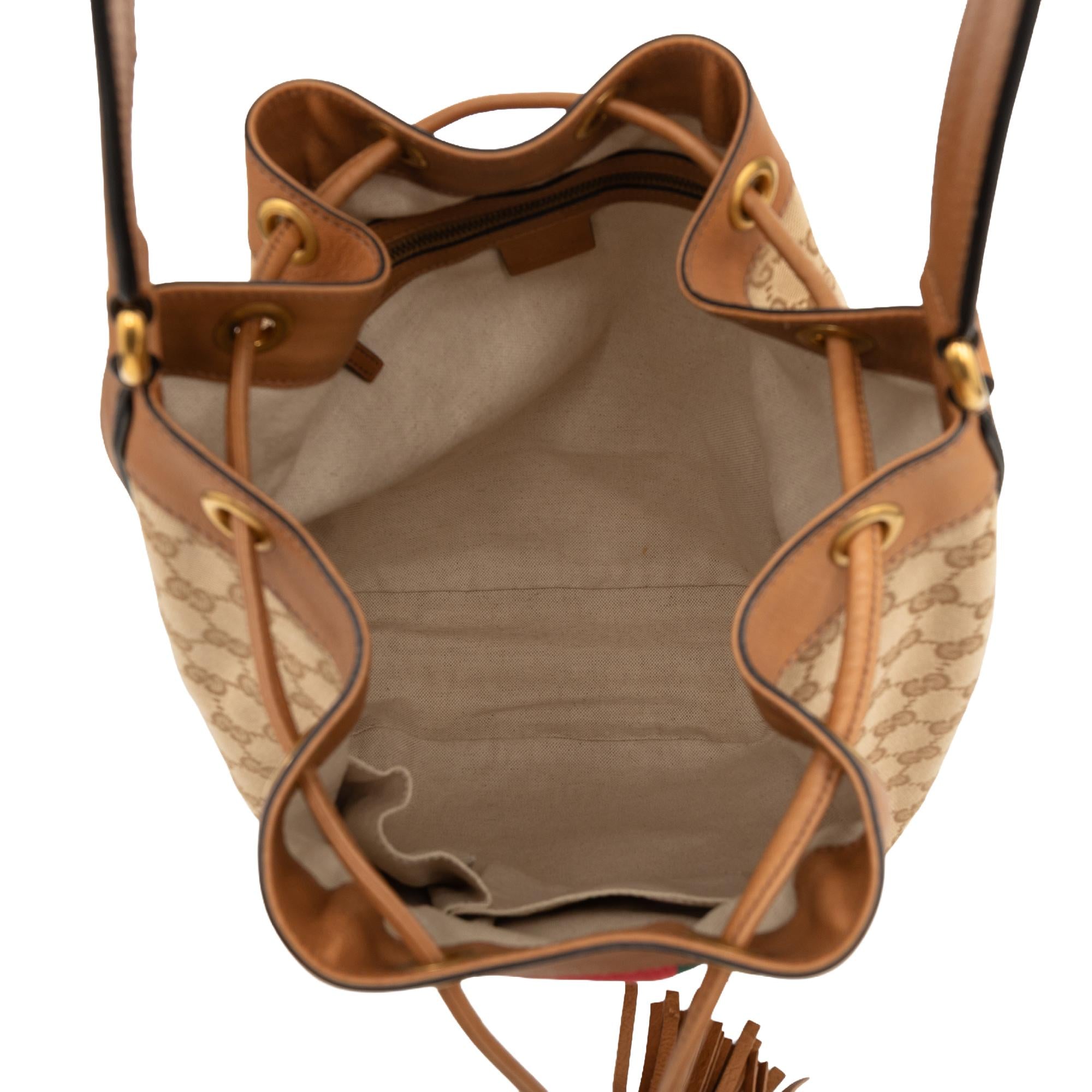 Gucci GG Canvas Web Rania Drawstring Hobo