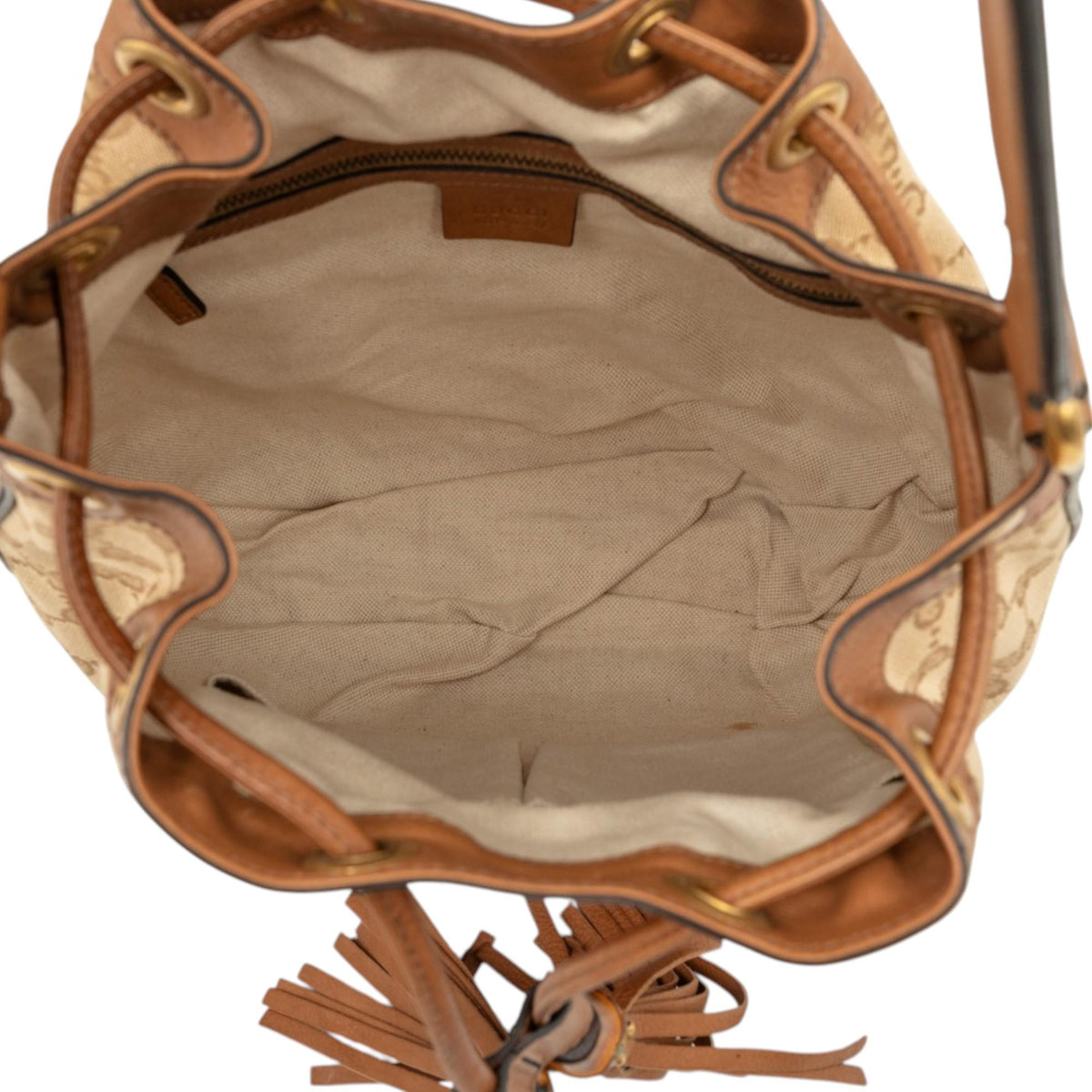 Gucci GG Canvas Web Rania Drawstring Hobo