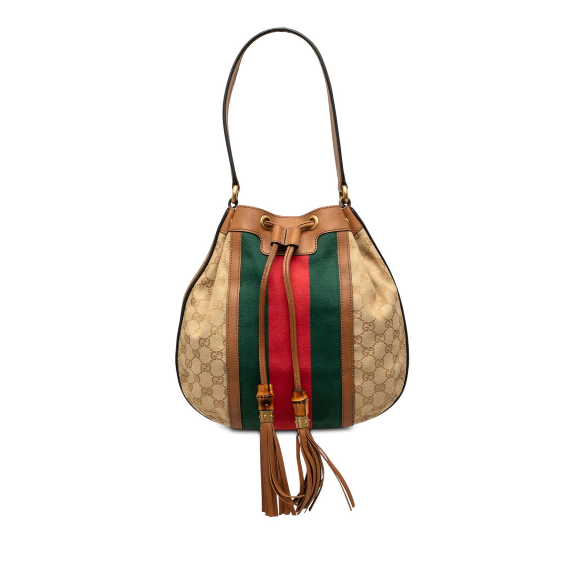 Gucci GG Canvas Web Rania Drawstring Hobo