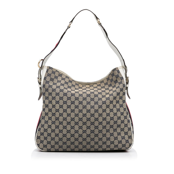 Gucci GG Canvas Web Shoulder Bag (SHG-98PH5h)