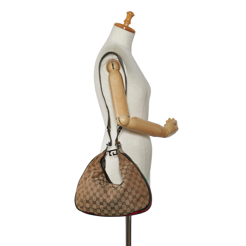 Gucci GG Canvas Web Shoulder Bag (SHG-bPA5xC)