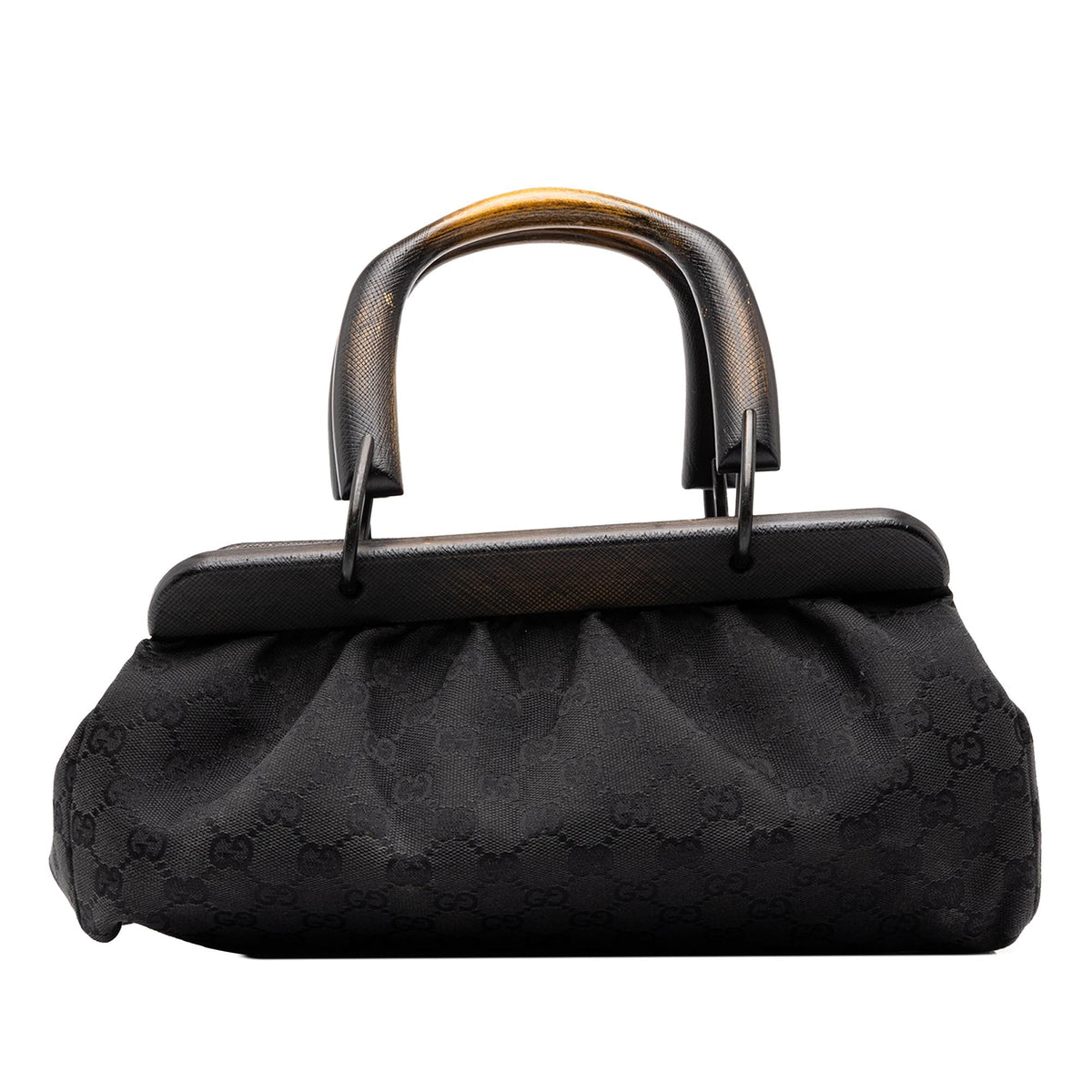 Gucci GG Canvas Wood Frame Handbag