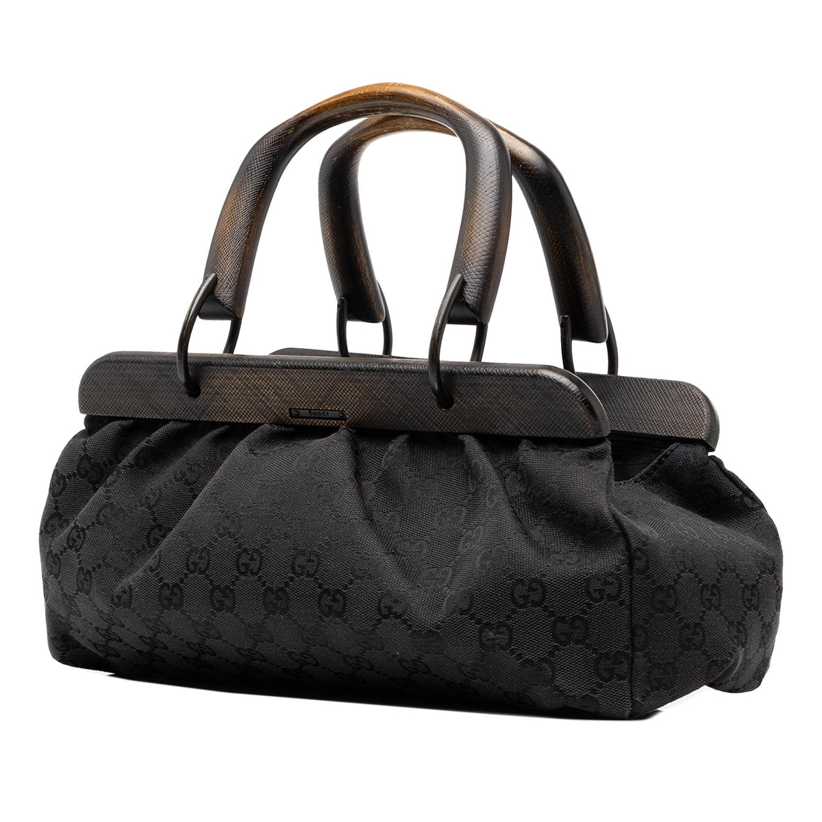 Gucci GG Canvas Wood Frame Handbag