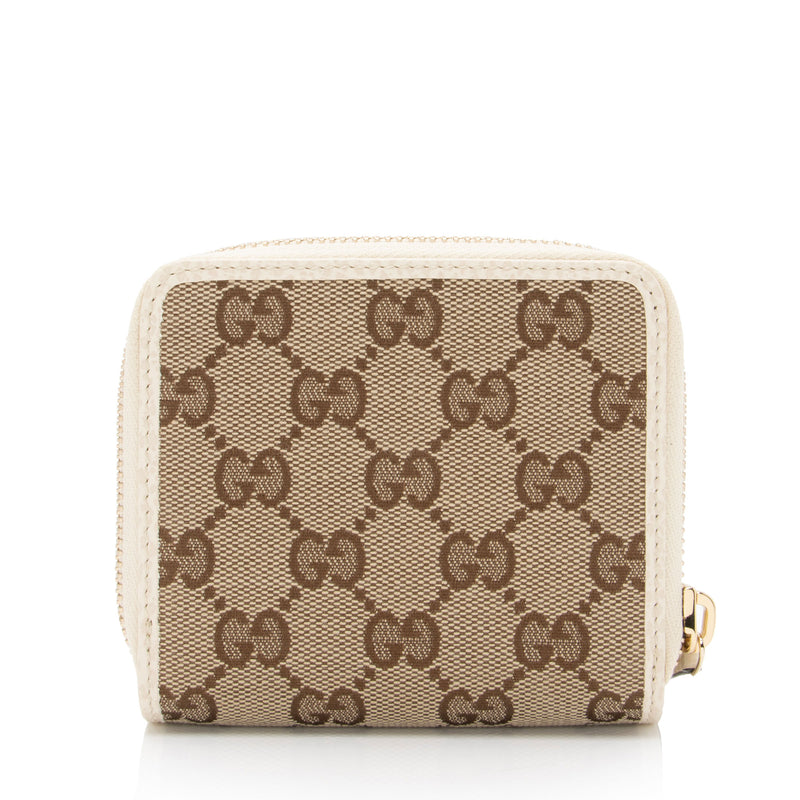 Gucci GG Canvas Zip Around Compact Wallet (SHF-p3f4tY)