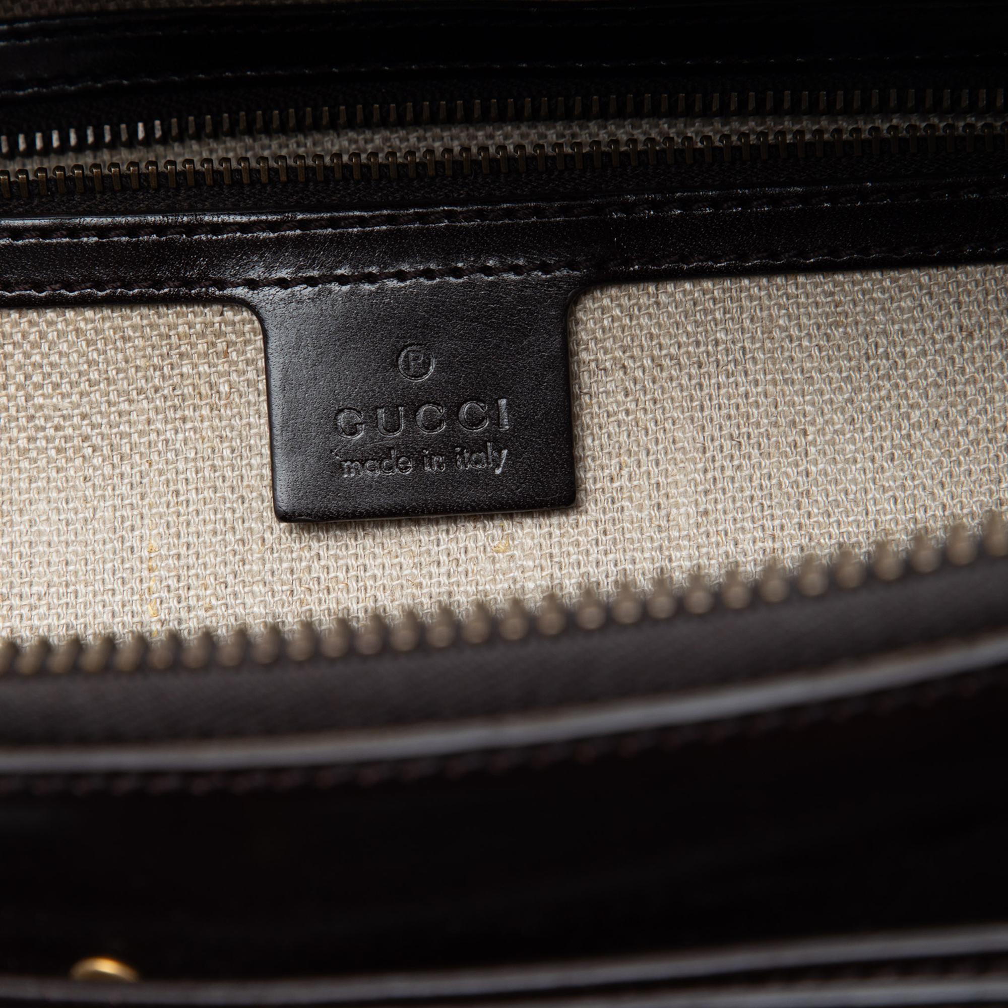 Gucci GG Canvas and Crocodile Embossed Calfskin Secret Handbag