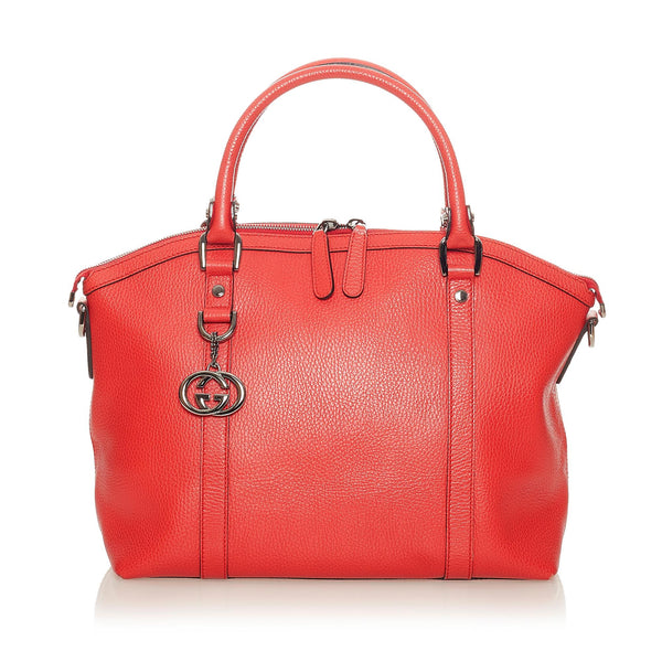 Gucci GG Charm Dome Leather Handbag (SHG-27273)