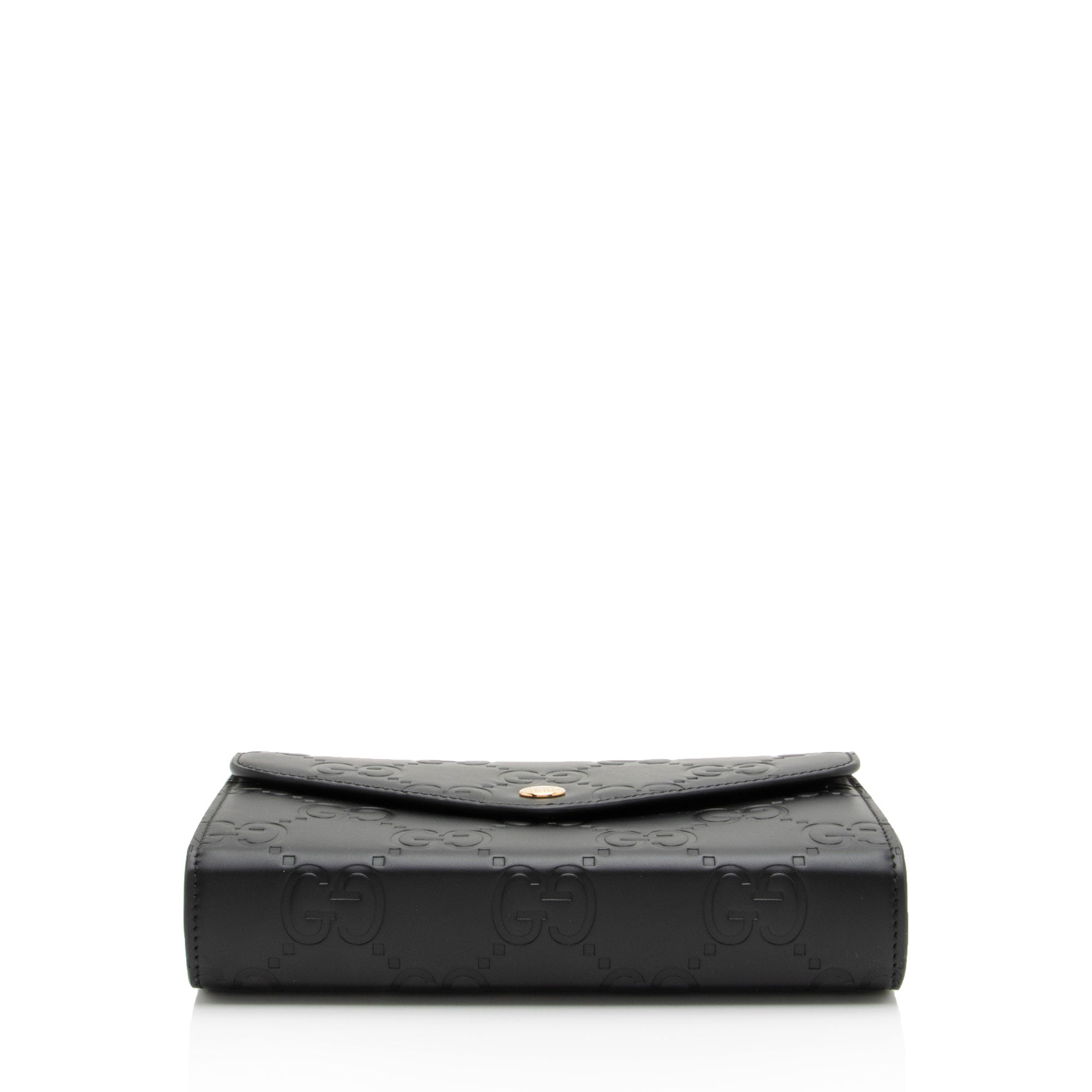 Gucci GG Debossed Leather Chain Wallet