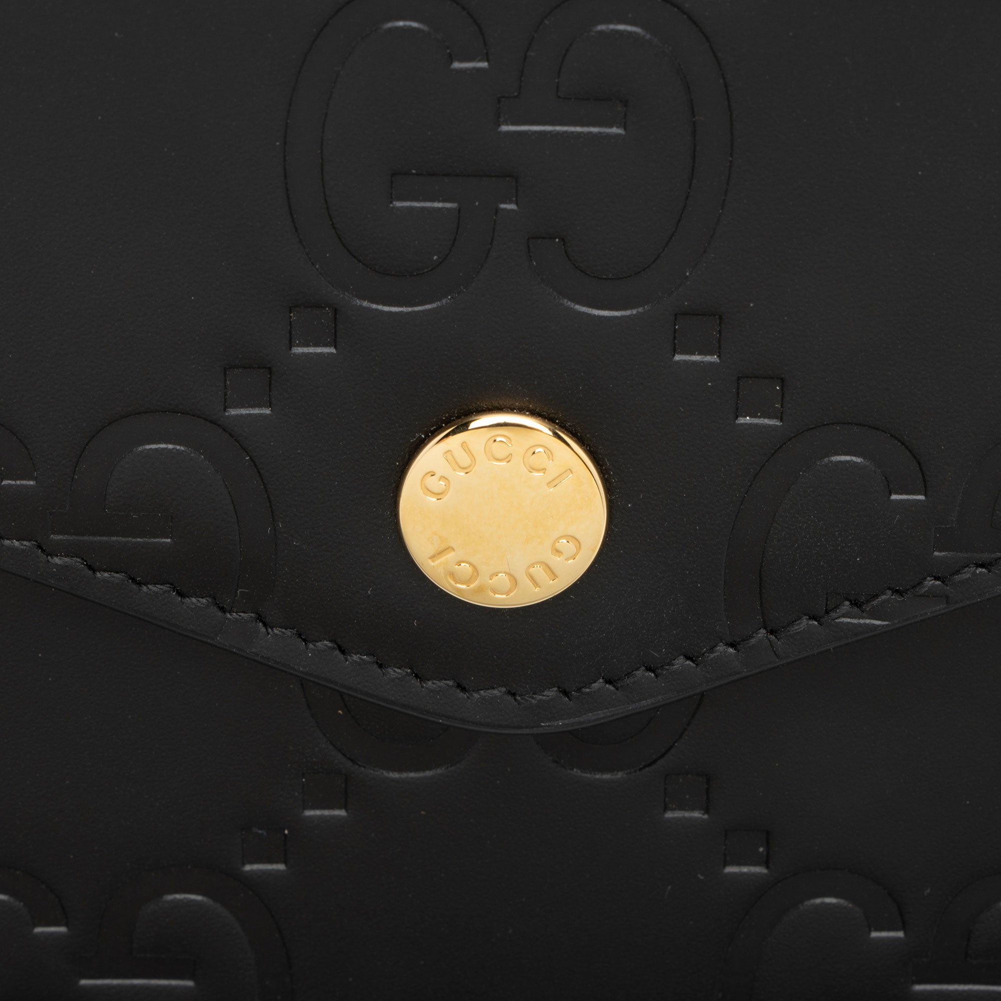 Gucci GG Debossed Leather Chain Wallet