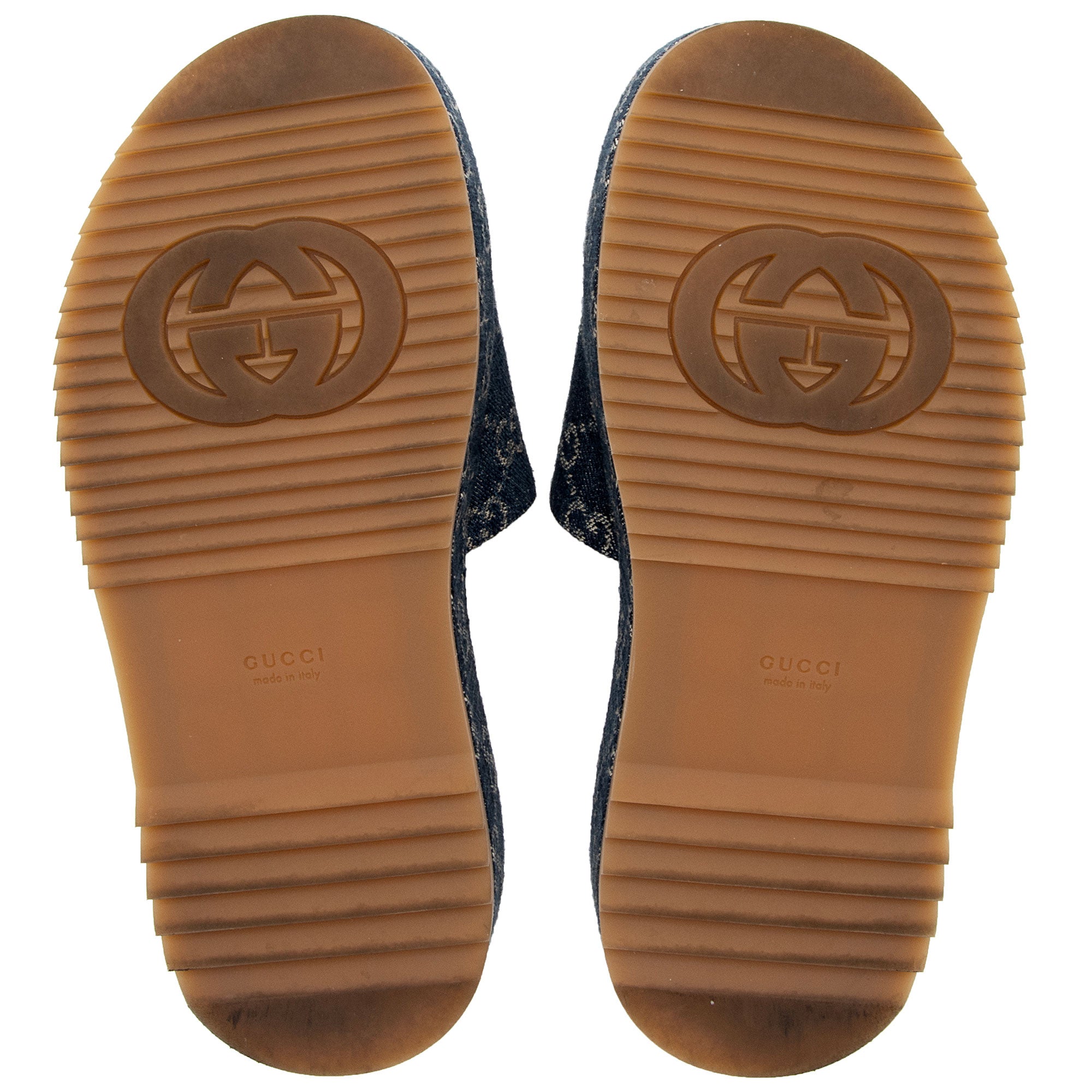 Gucci GG Denim Angelina Slide Platform Sandals - Size 7 / 37 (SHF-tnPdWr)