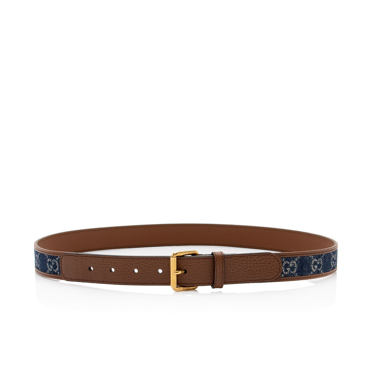NEW GUCCI Denim belt Gucci New Denim GG Monogram Dollar Calfskin Web Retro  main image 2
