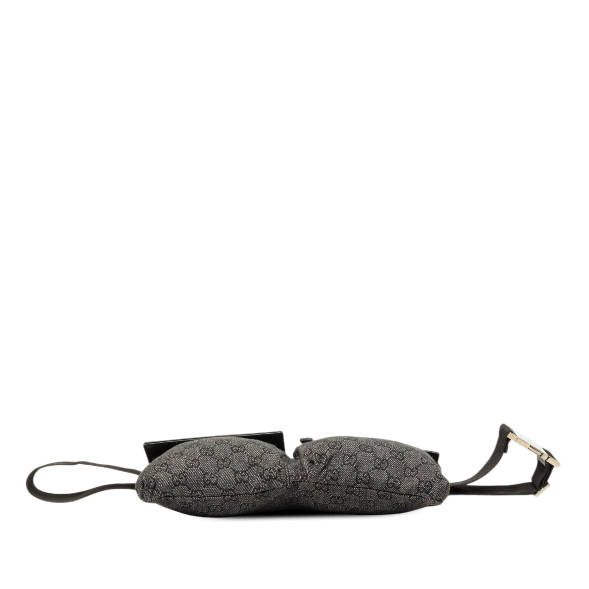 Gucci GG Denim Double Pocket Belt Bag
