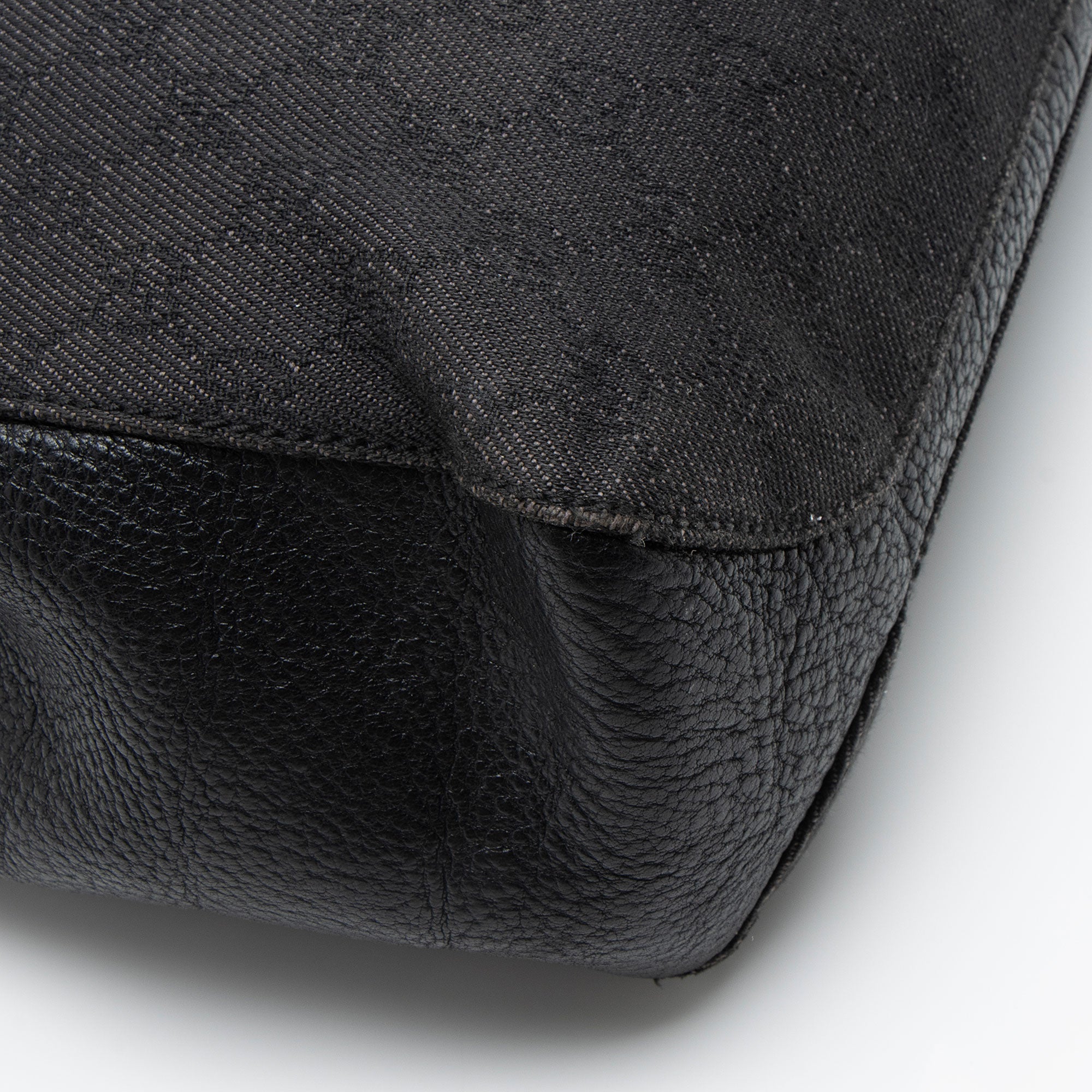 Gucci GG Denim Leather Square Tote