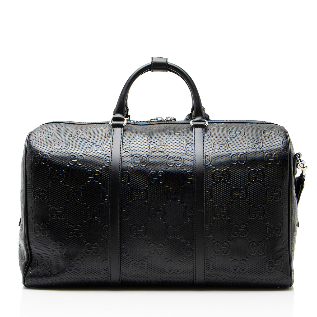 Gucci GG Embossed Leather Medium Boston Duffle