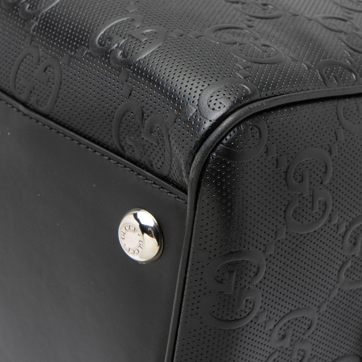 Gucci GG Embossed Leather Medium Boston Duffle
