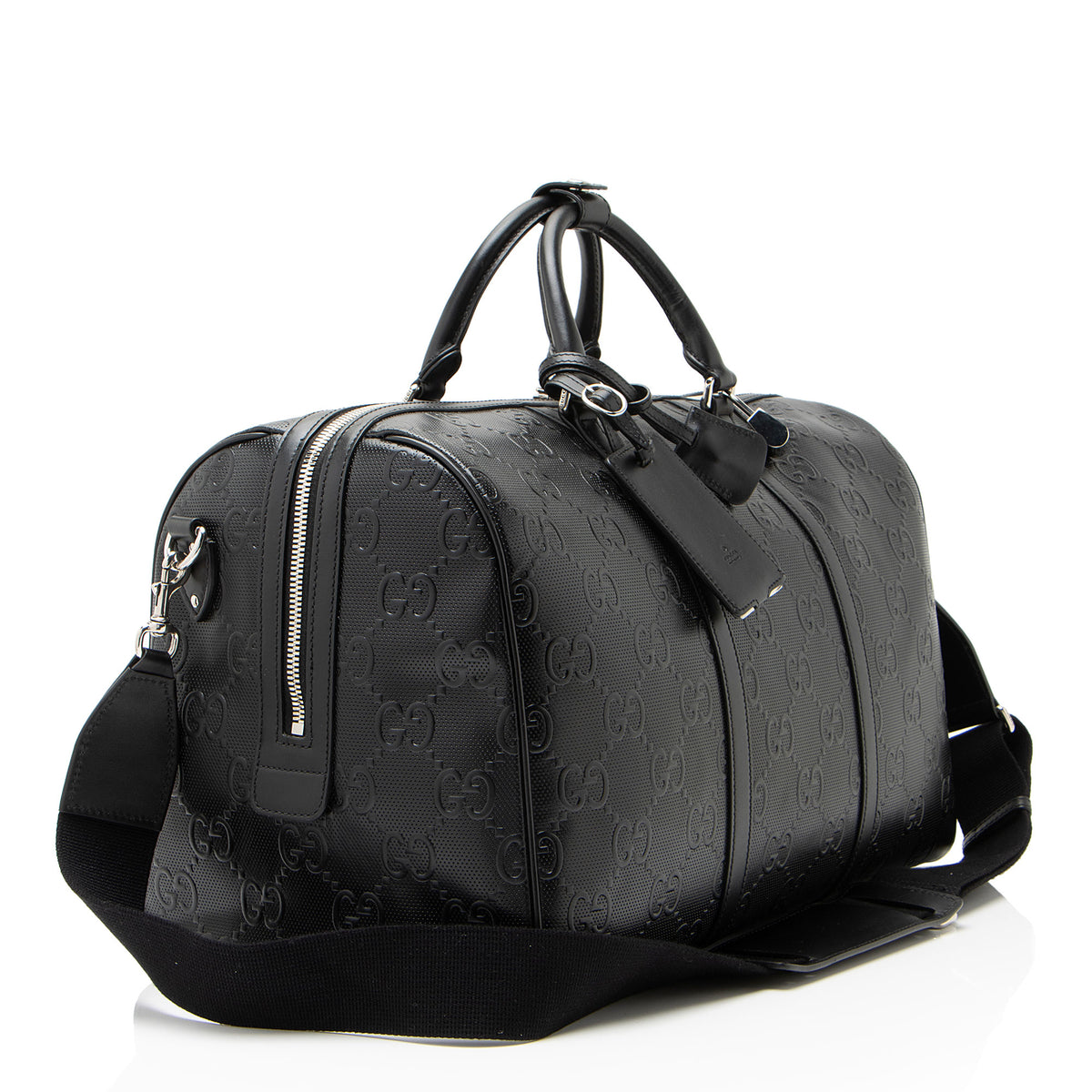 Gucci GG Embossed Leather Medium Boston Duffle