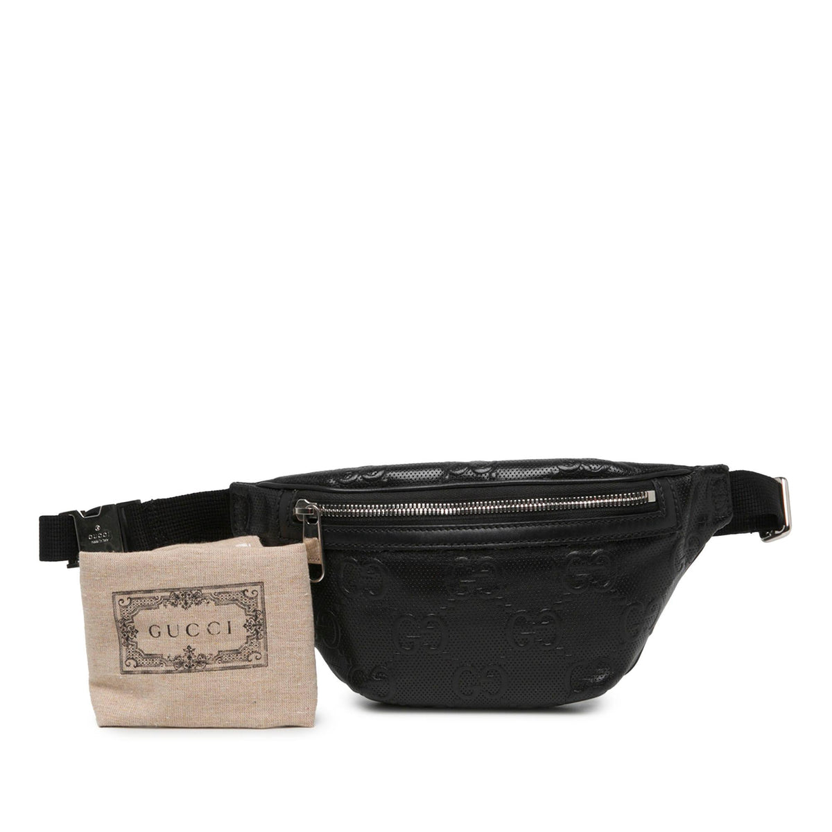 Gucci GG Embossed Perforated Calfskin Belt Bag