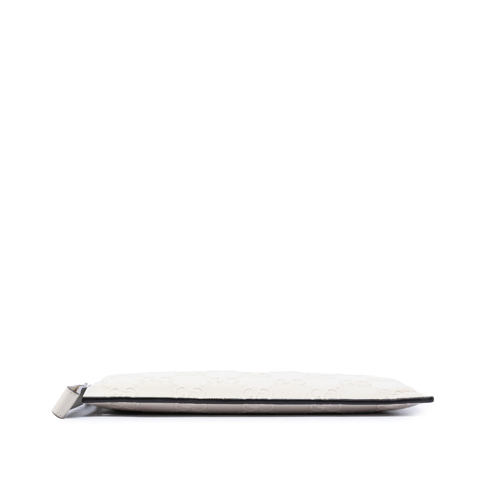 Gucci GG Embossed Perforated Calfskin Wristlet Clutch
