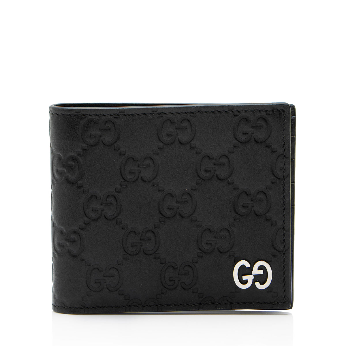 Gucci GG Embossed Silver Bifold Wallet