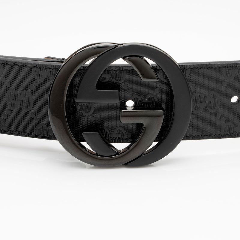 Gucci belt black shiny imprime outlet