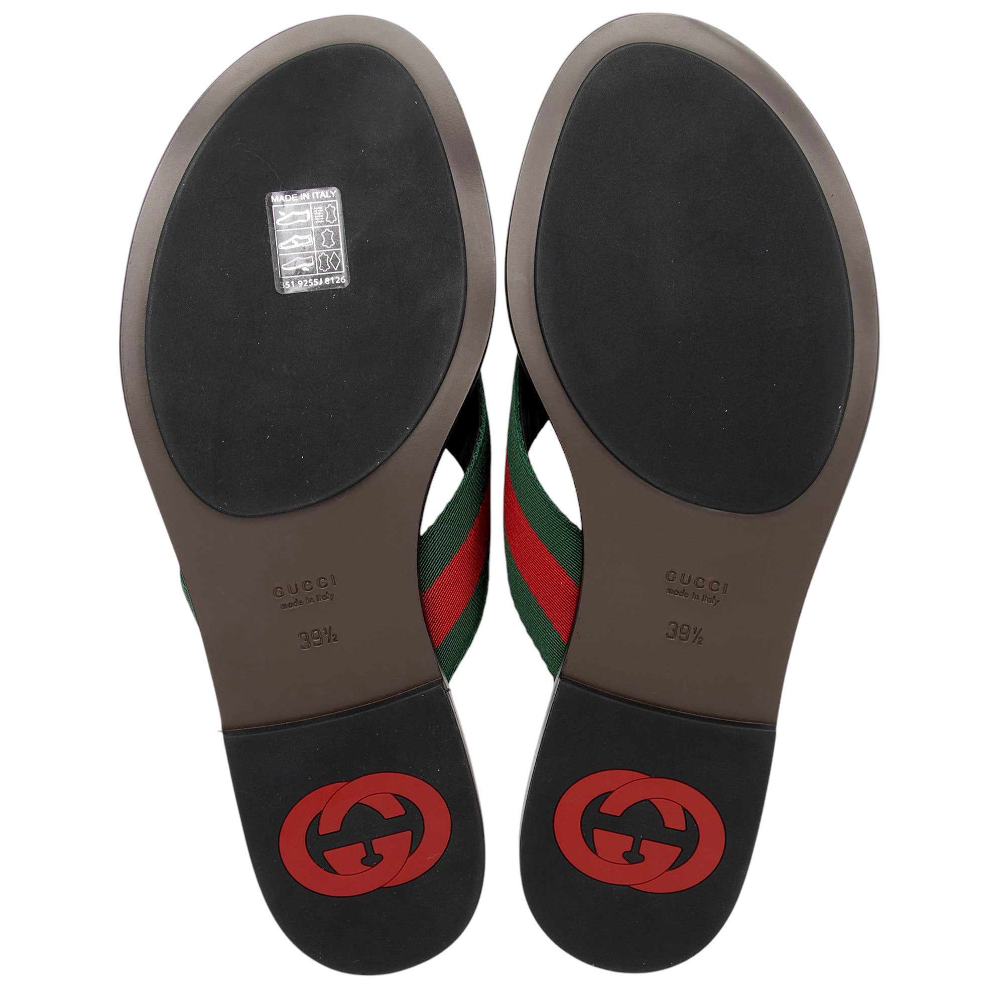 Gucci GG Interlocking G Web Kika Thong Sandals - Size 9.5 / 39.5 (SHF-2pJuAZ)