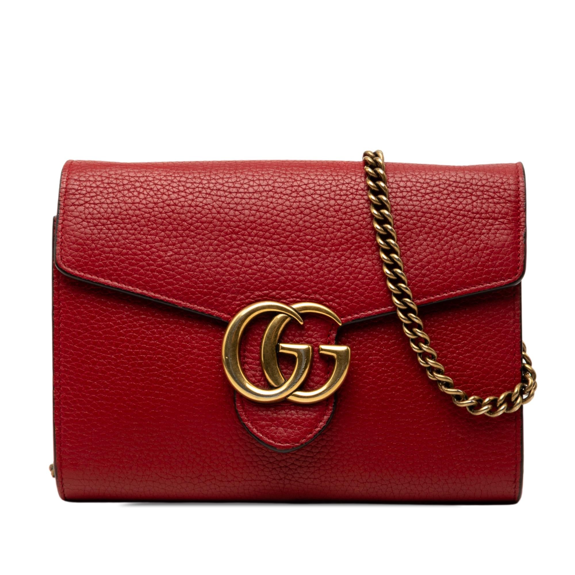 Gucci GG Marmont Calfskin Wallet on Chain