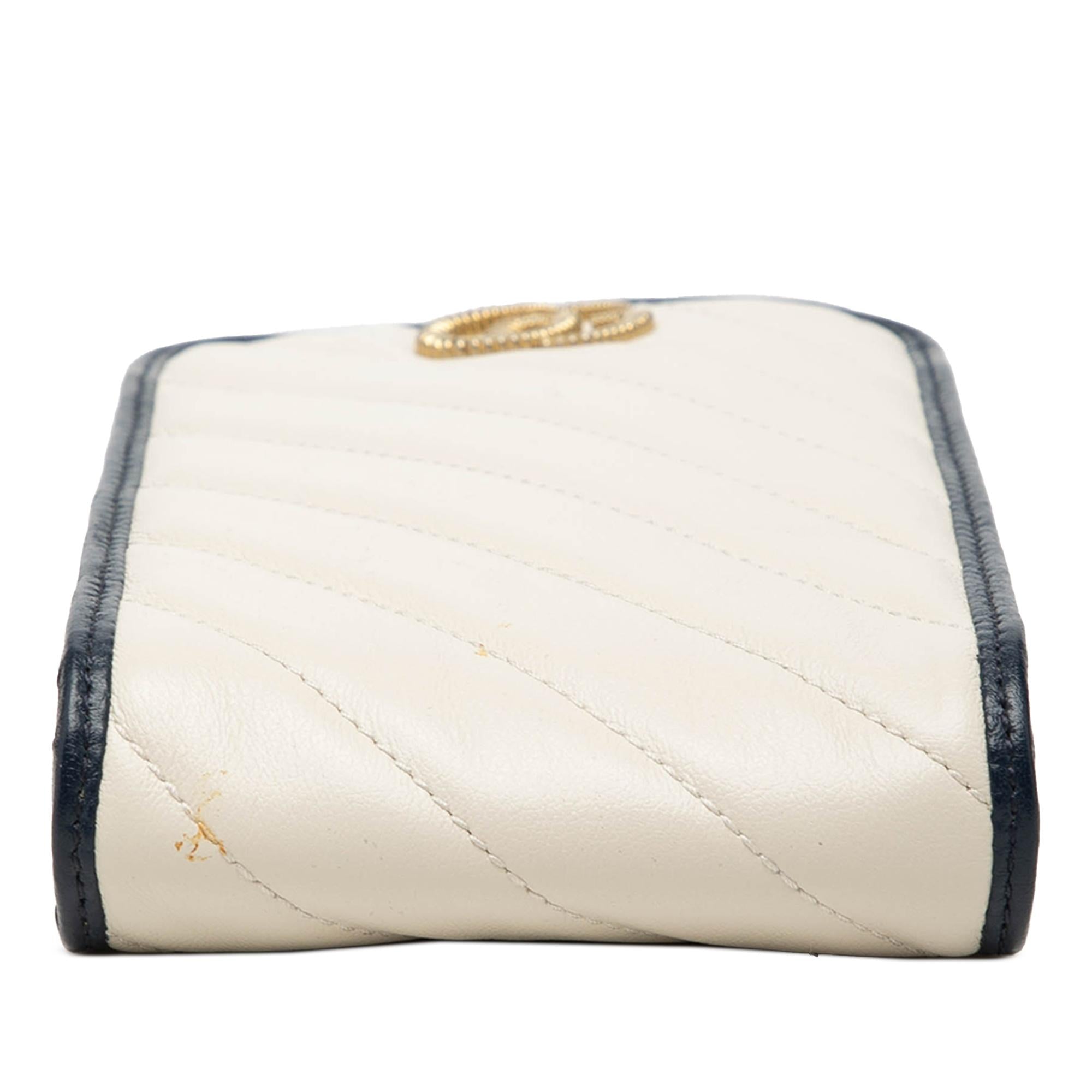 Gucci GG Marmont Matelasse Diagonal Calfskin Torchon Phone Holder Crossbody