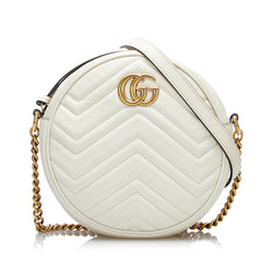 Gucci GG Marmont Matelasse Round Crossbody Bag (SHG-Jjk62x)