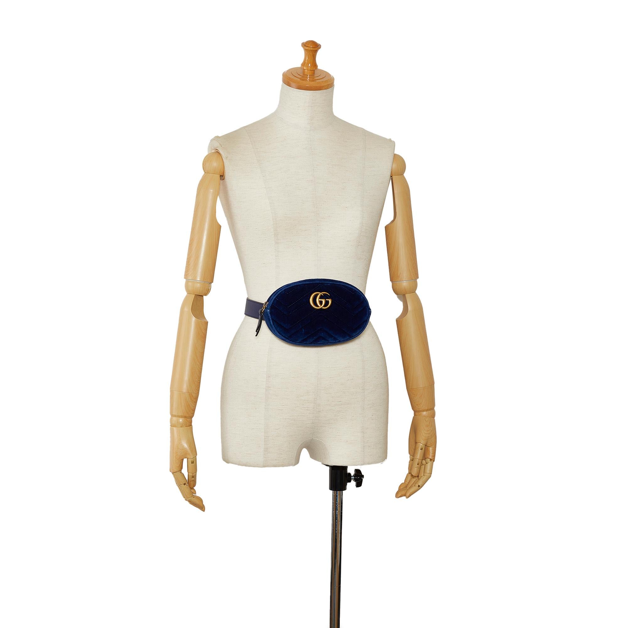 Gucci GG Marmont Matelasse Velvet Belt Bag (SHG-xCsPvM)