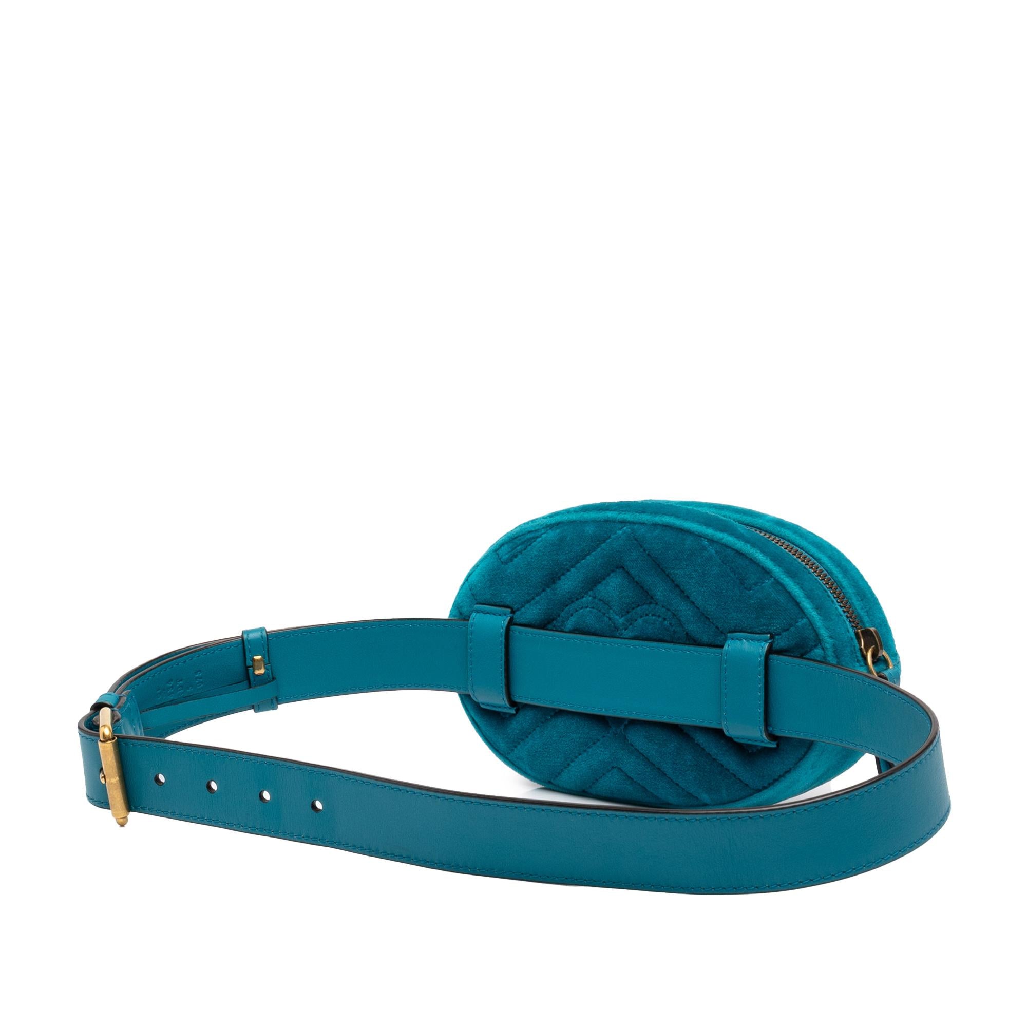Gucci GG Marmont Matelasse Velvet Belt Bag