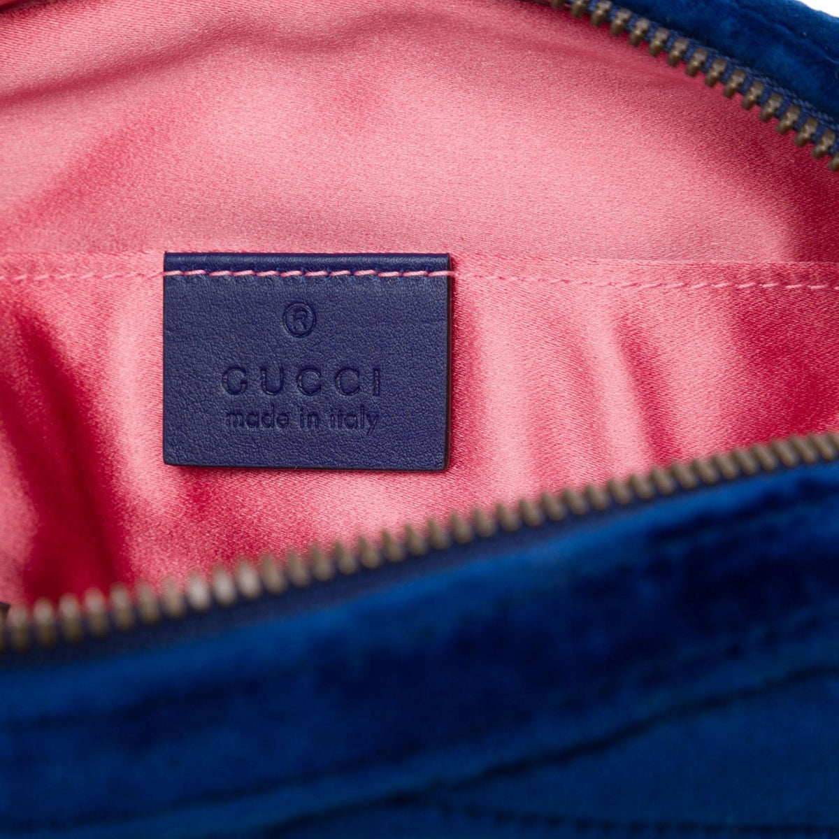 Gucci GG Marmont Matelasse Velvet Belt Bag