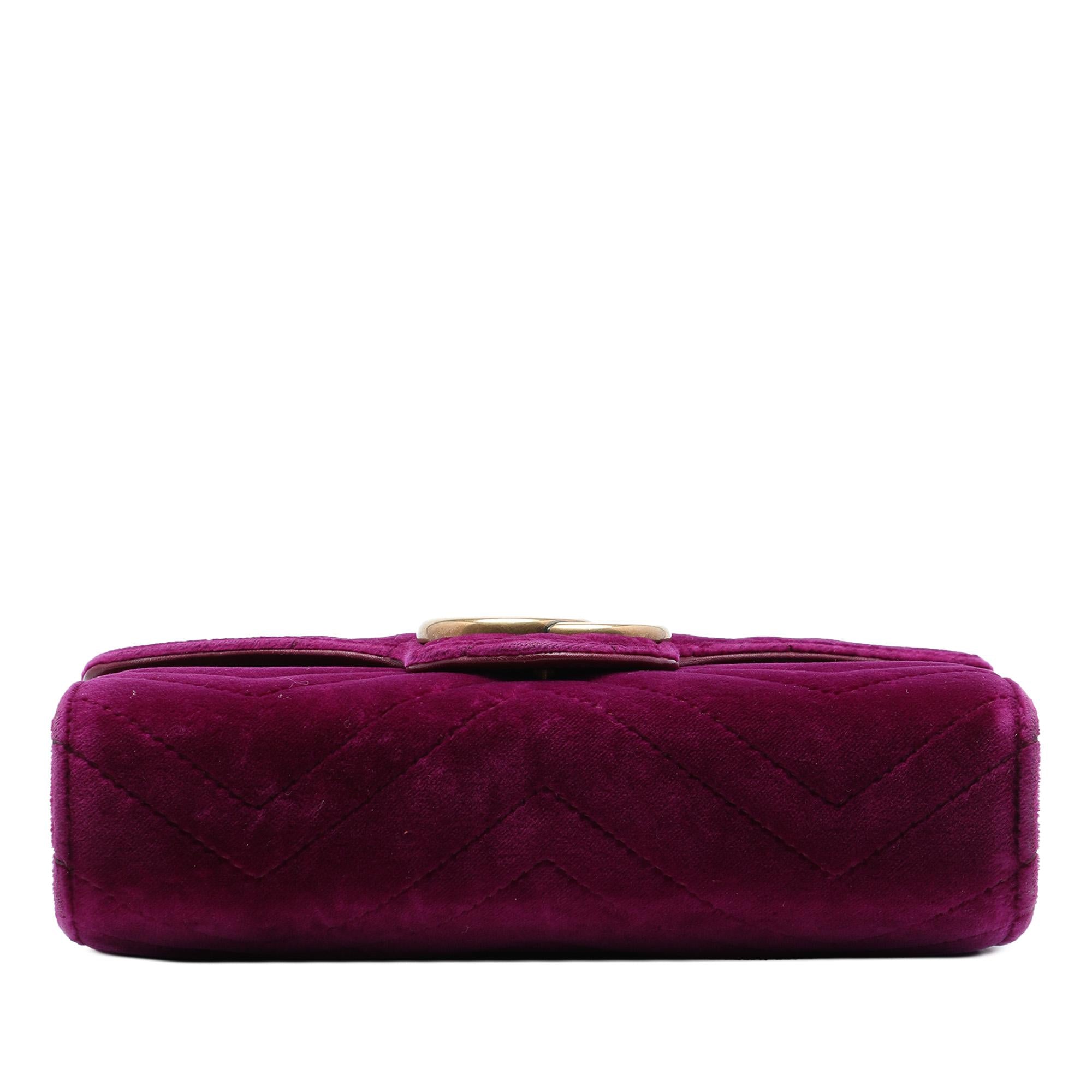 Gucci GG Marmont Matelasse Velvet Wallet On Chain