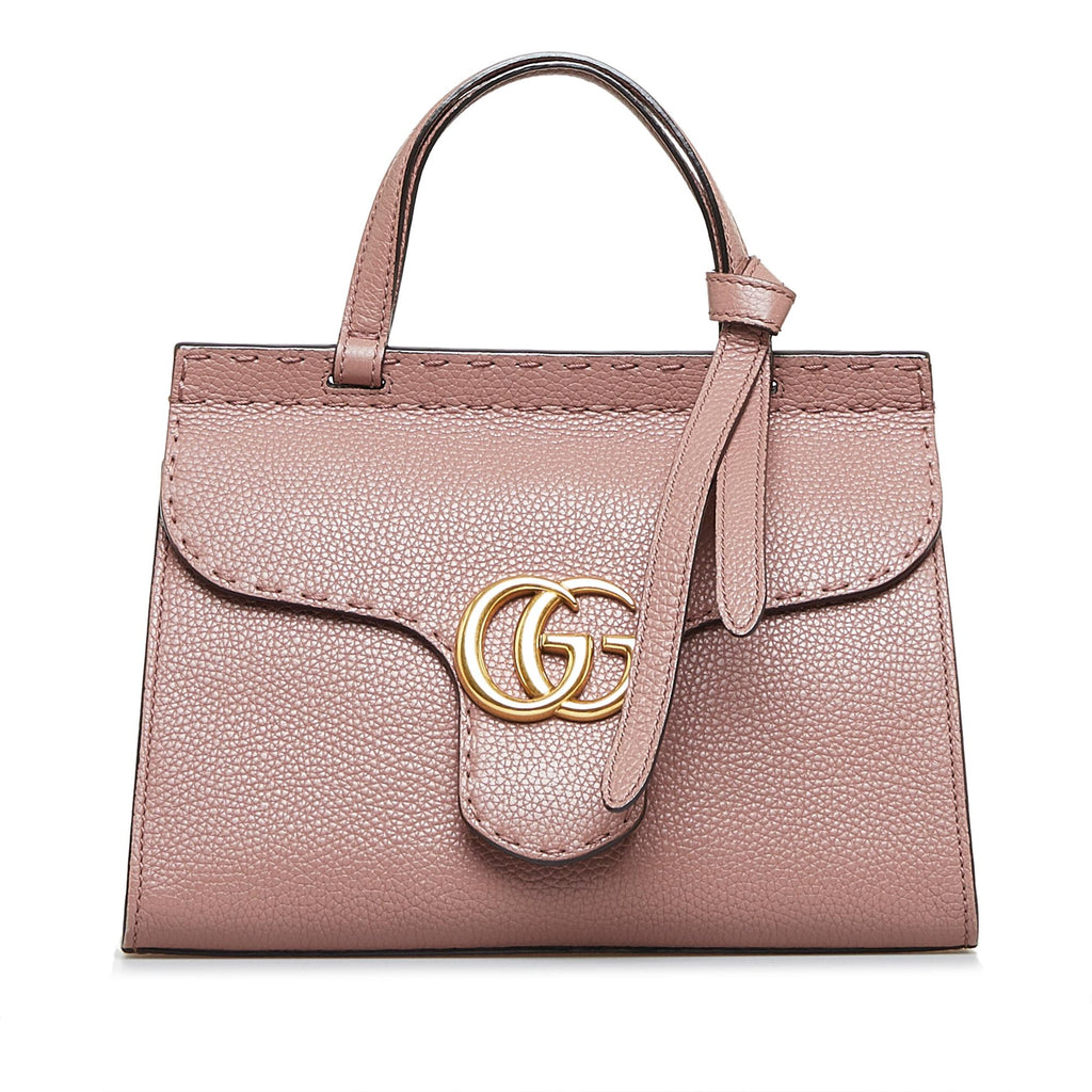 Gg marmont deals leather top handle