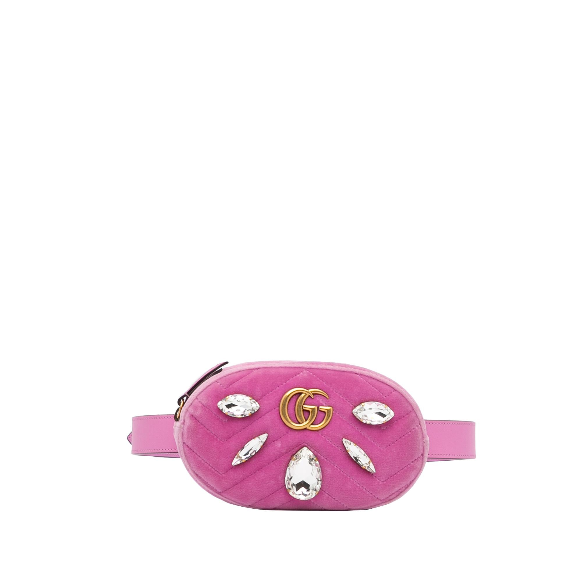 Gucci GG Marmont Velvet Belt Bag (SHG-kvPtgt)