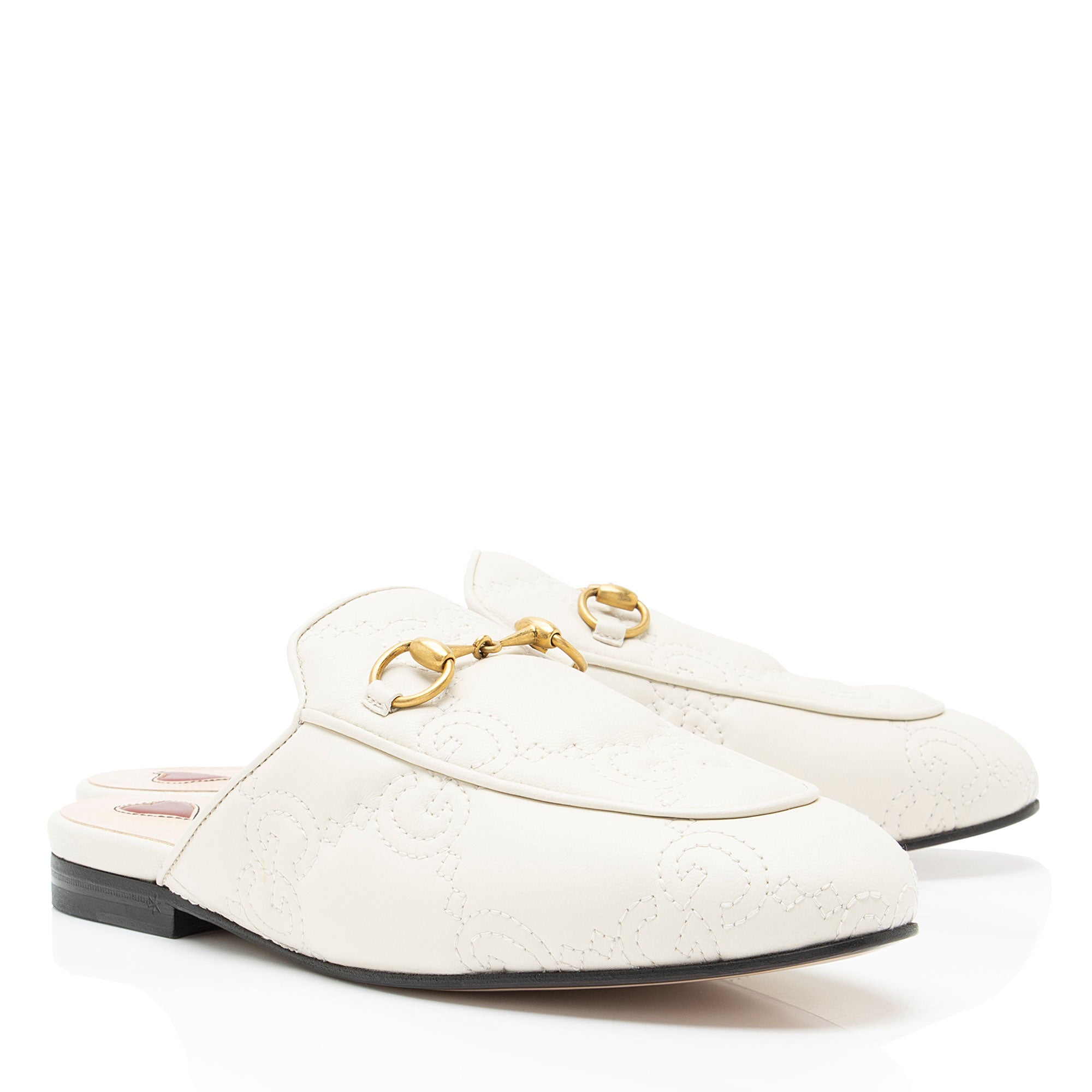 Gucci GG Matelasse Leather Princetown Mules - Size 6.5 / 36.5