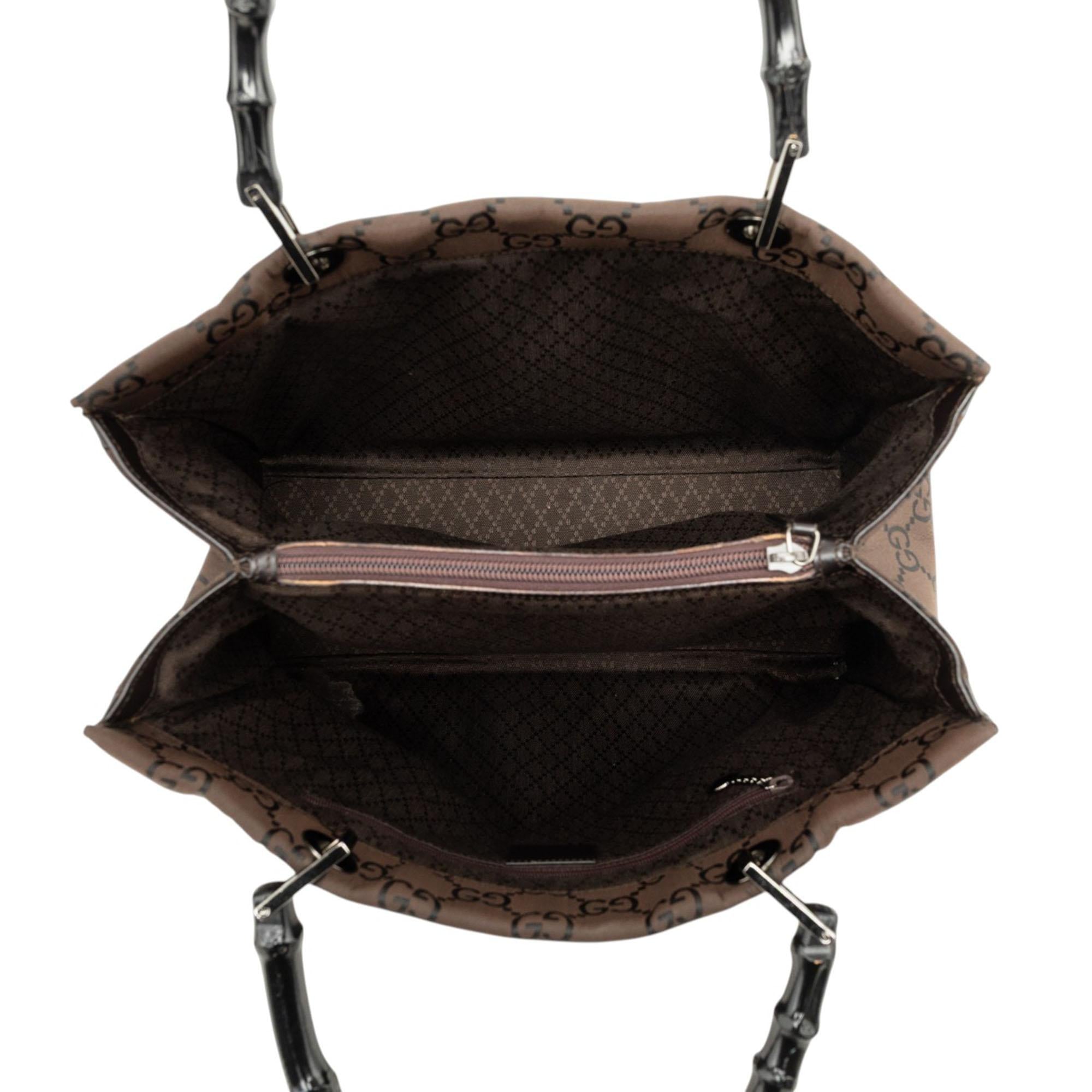 Gucci GG Nylon Bamboo Handbag