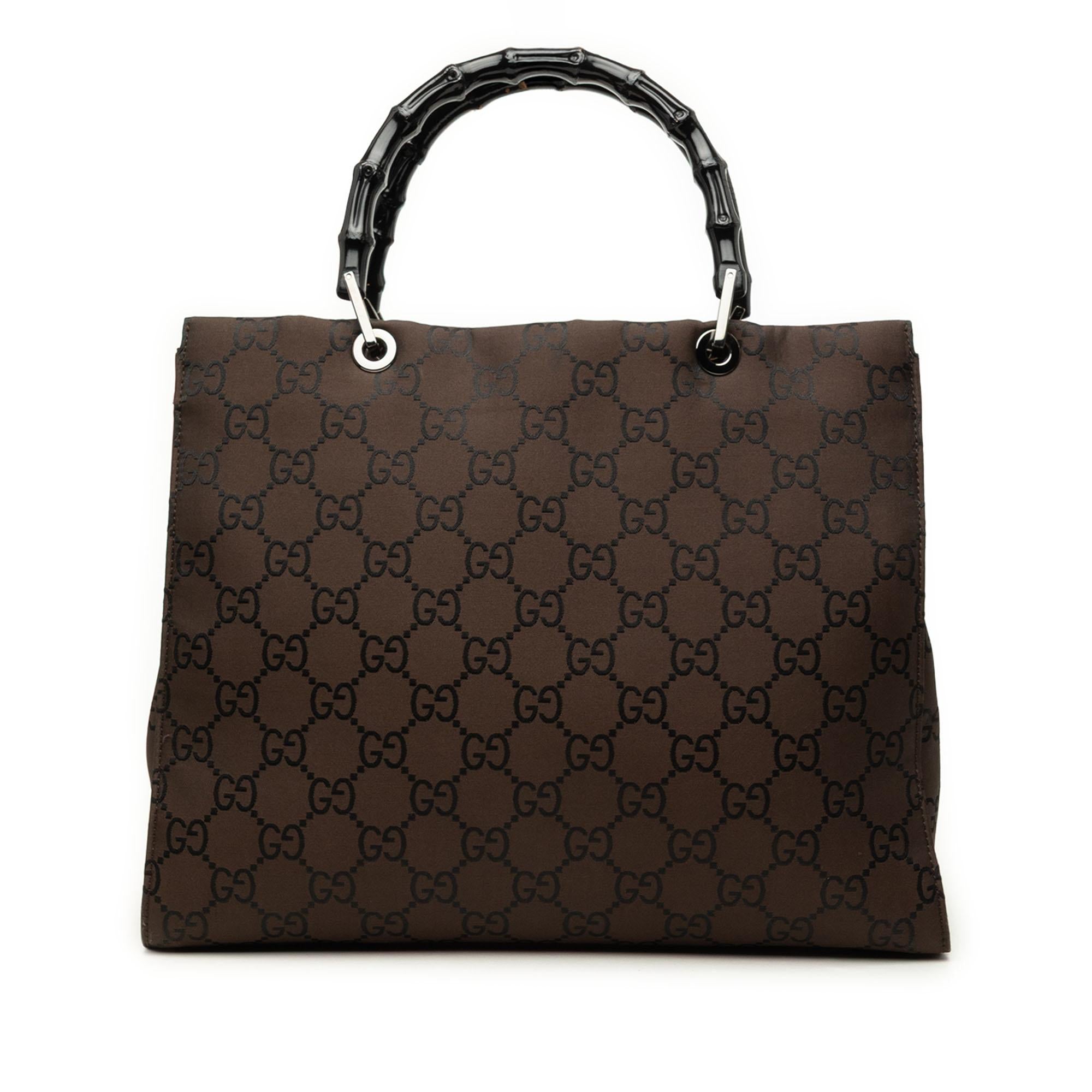 Gucci GG Nylon Bamboo Handbag
