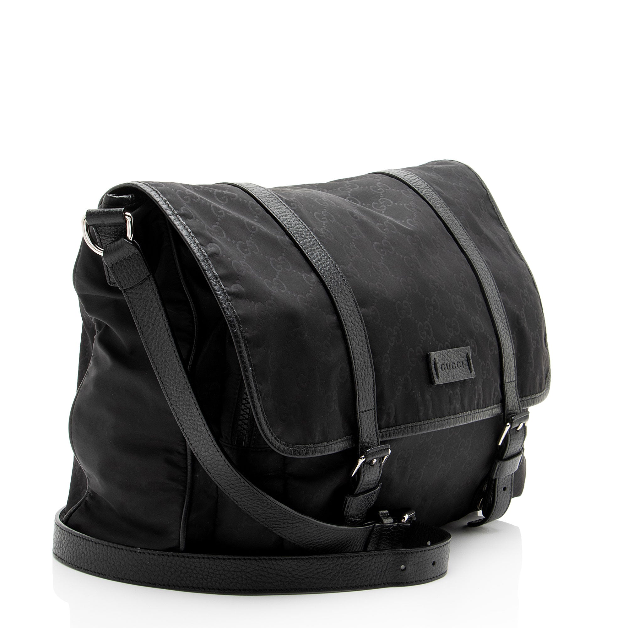 Gucci GG Nylon Double Buckle Messenger